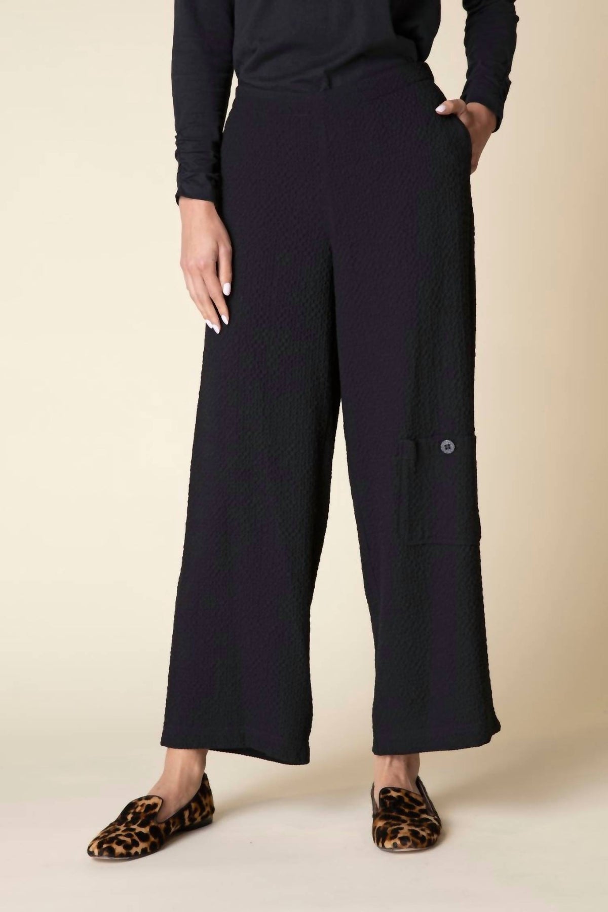 Habitat | Crinkle Crepe Solid Flat Front Ankle Pant
