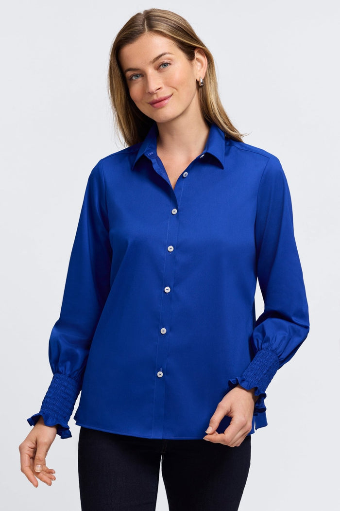 Foxcroft | Avril Stretch Matte Sateen Long Sleeve Shirt