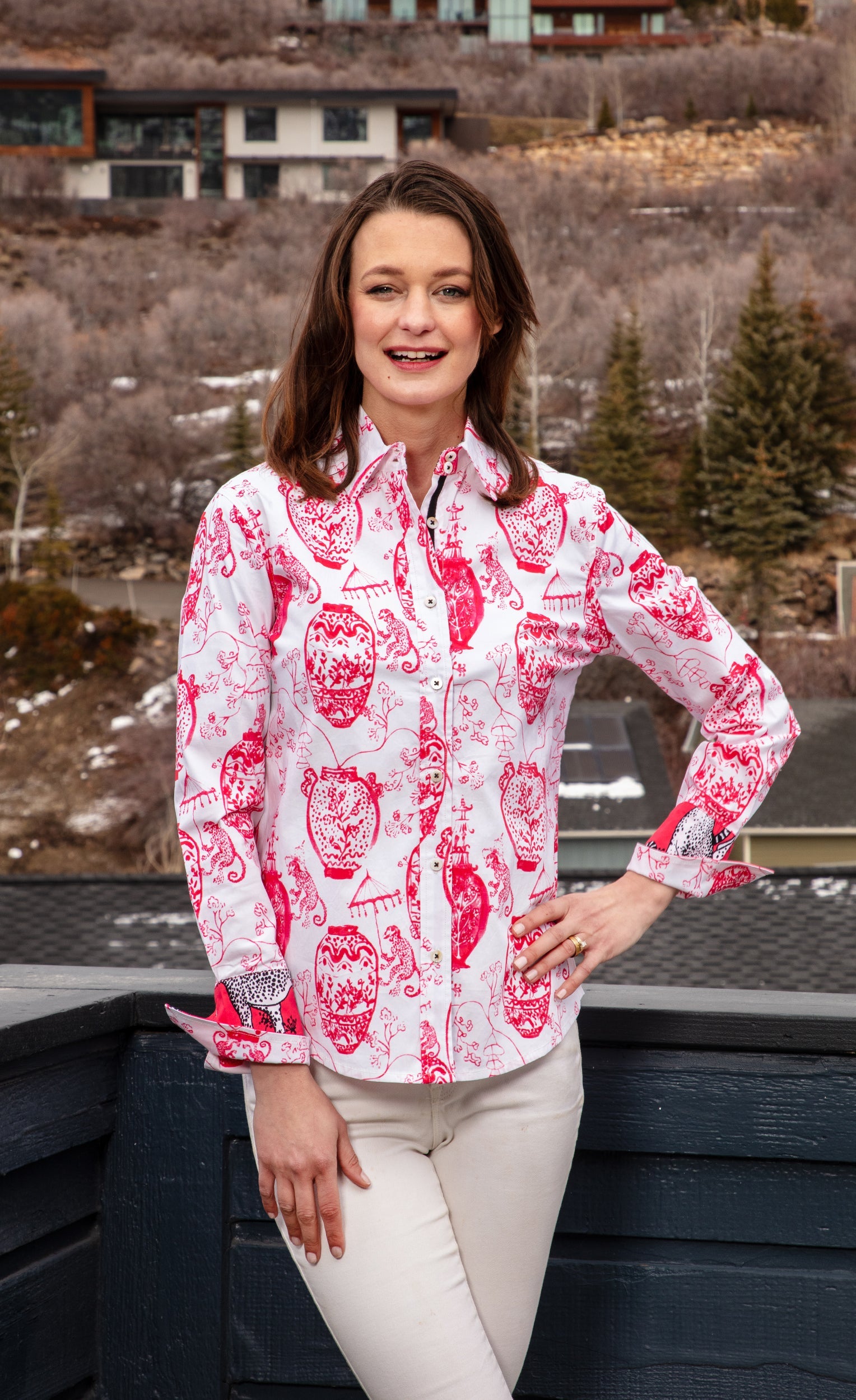 Rome Shirt Pink White Chin