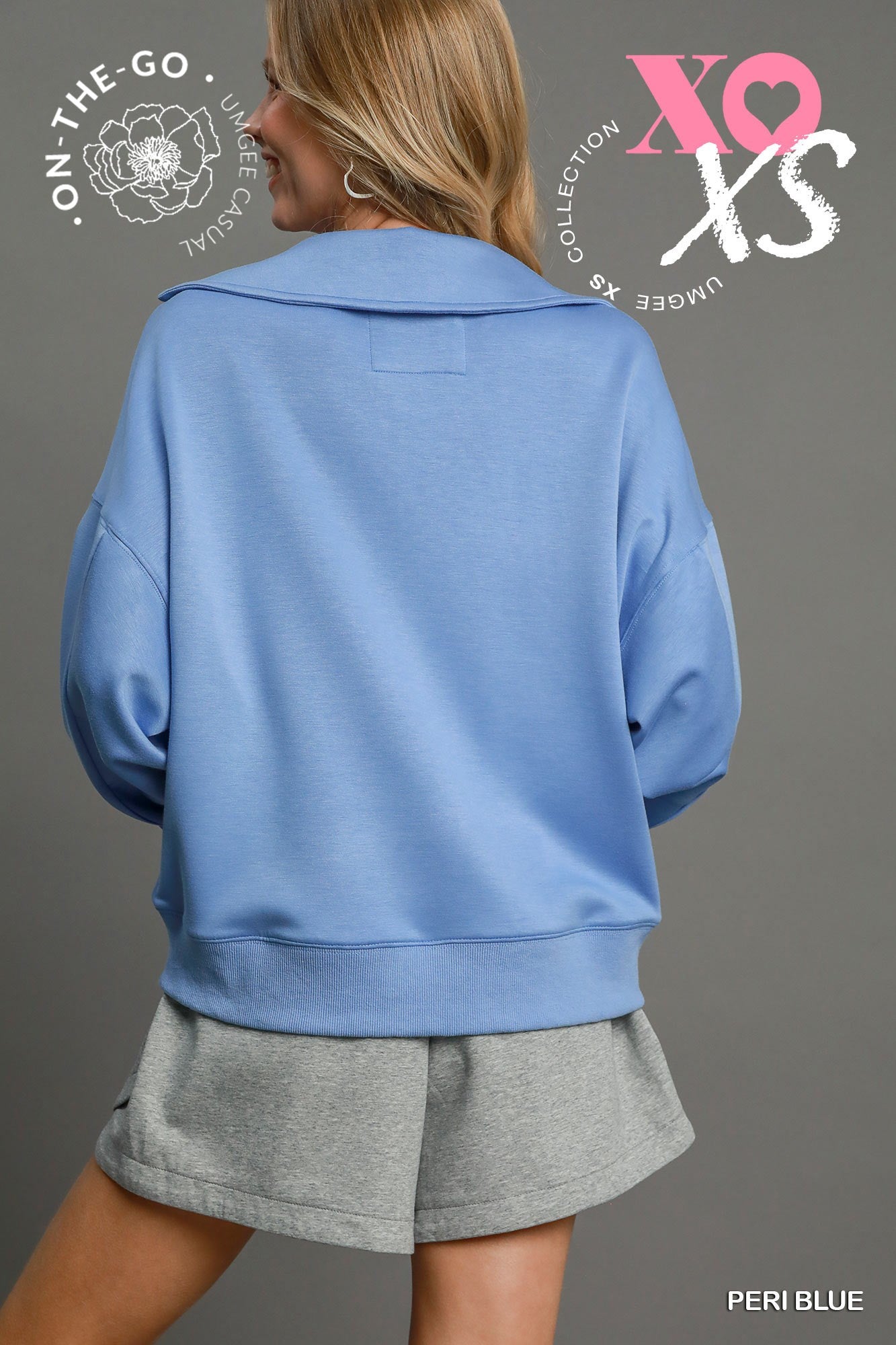 Umgee USA | Luxeknit Collared Polo Sweatshirt