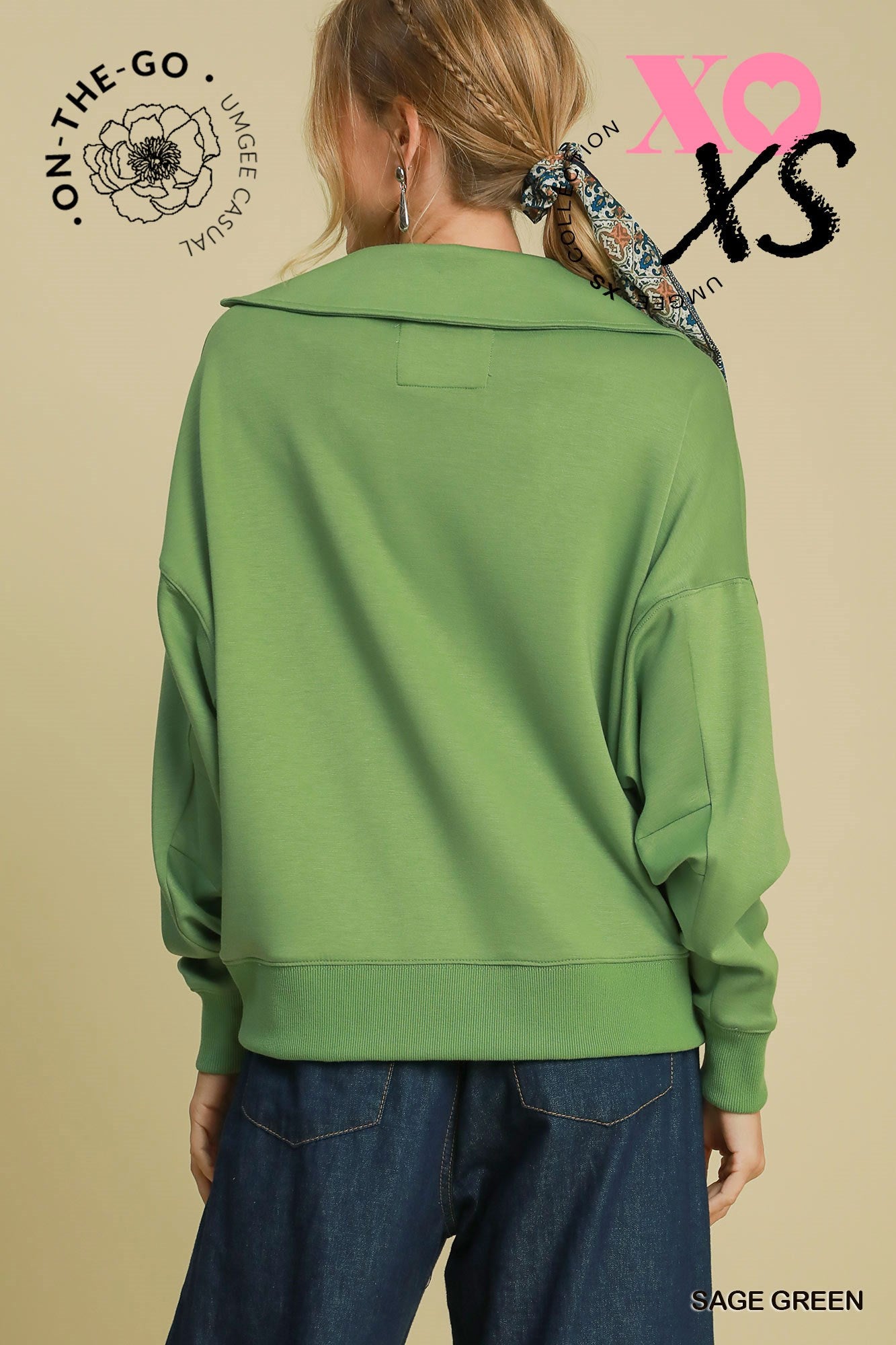 Umgee USA | Luxeknit Collared Polo Sweatshirt