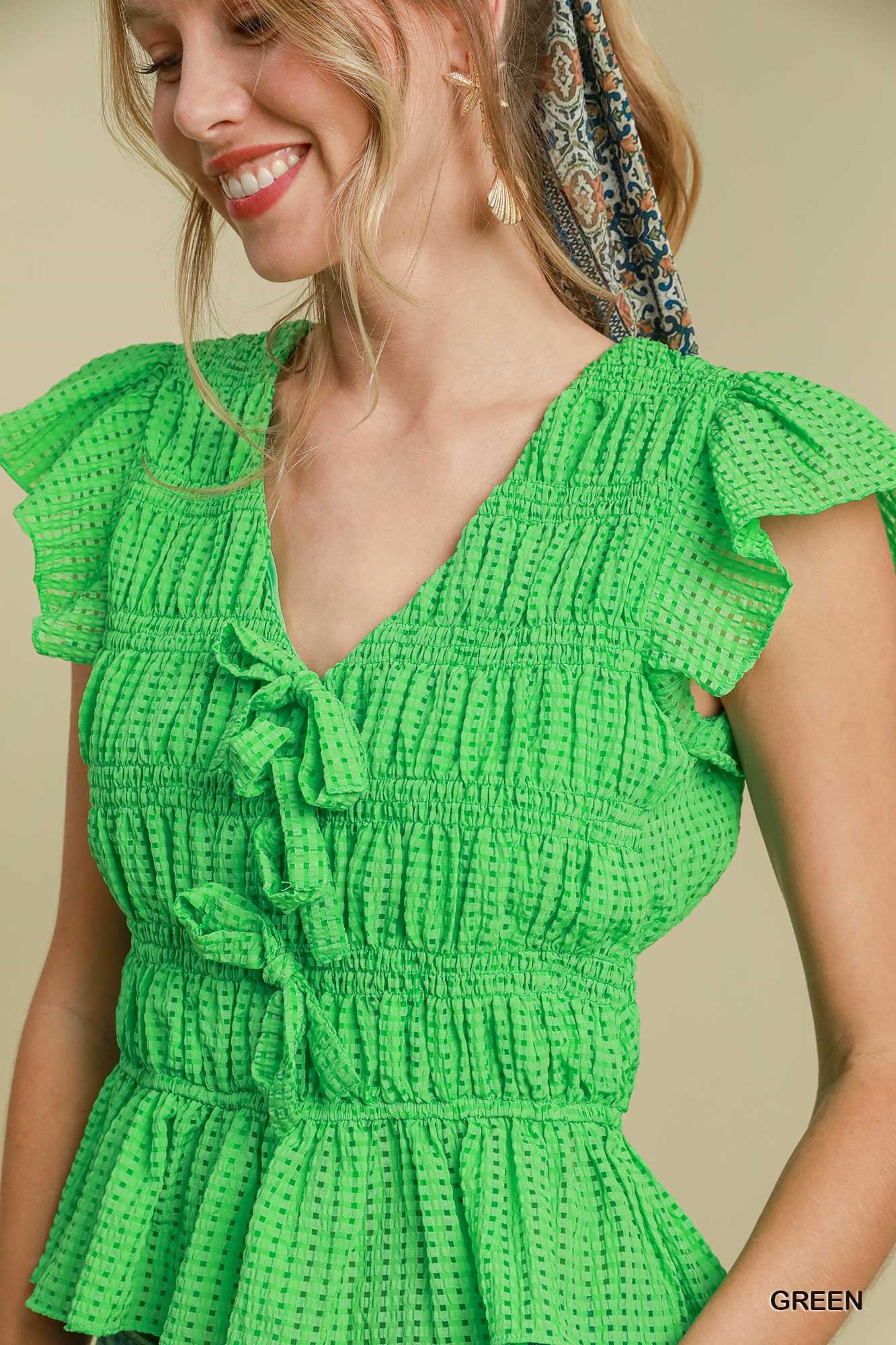 Cloister Collection | Seersucker Checked Top