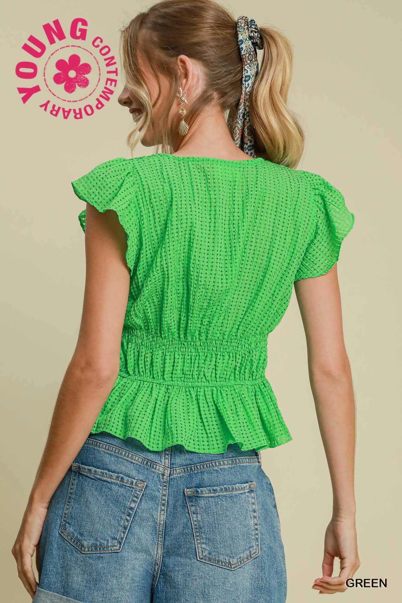 Cloister Collection | Seersucker Checked Top