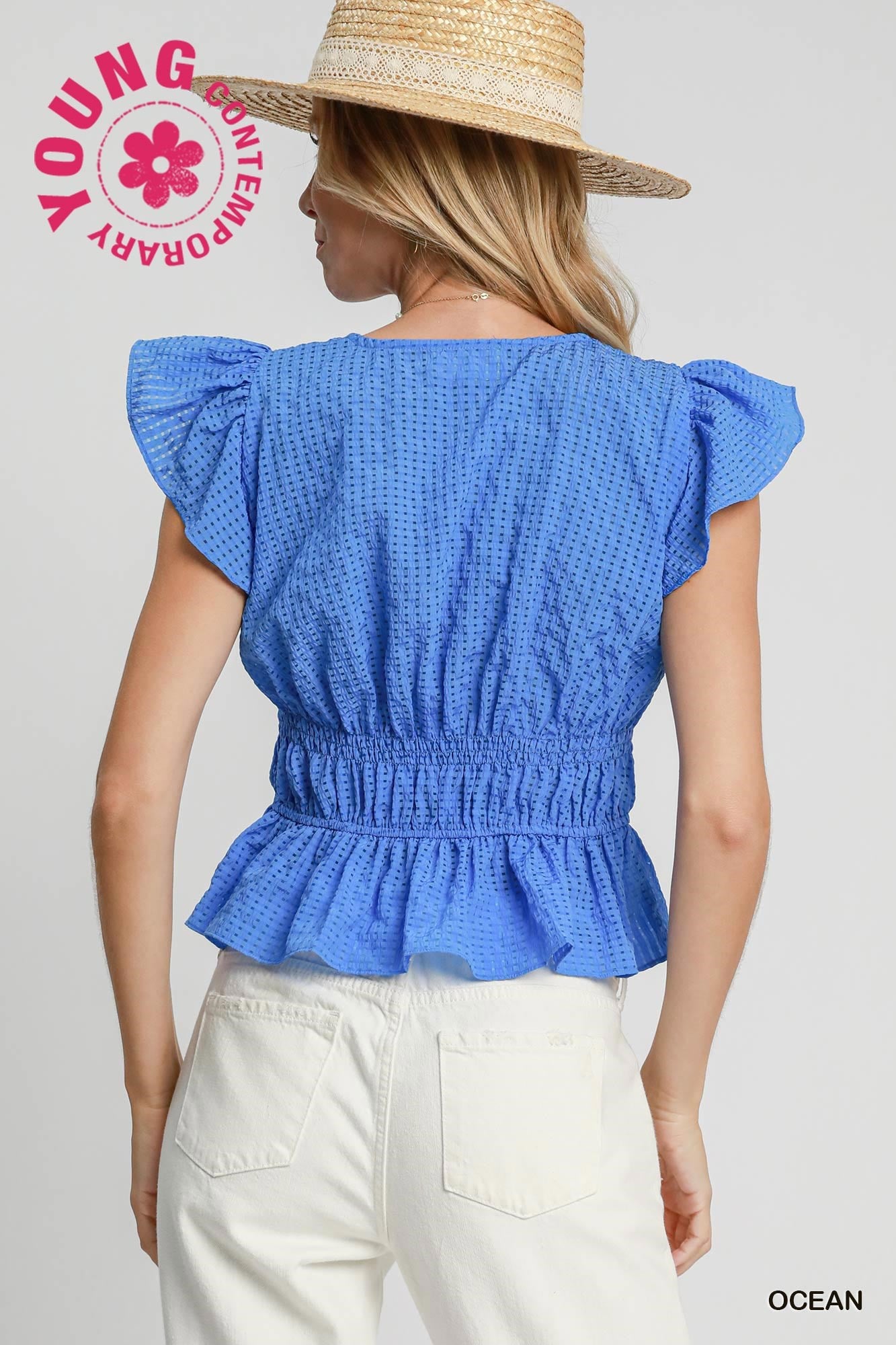 Cloister Collection | Seersucker Checked Top