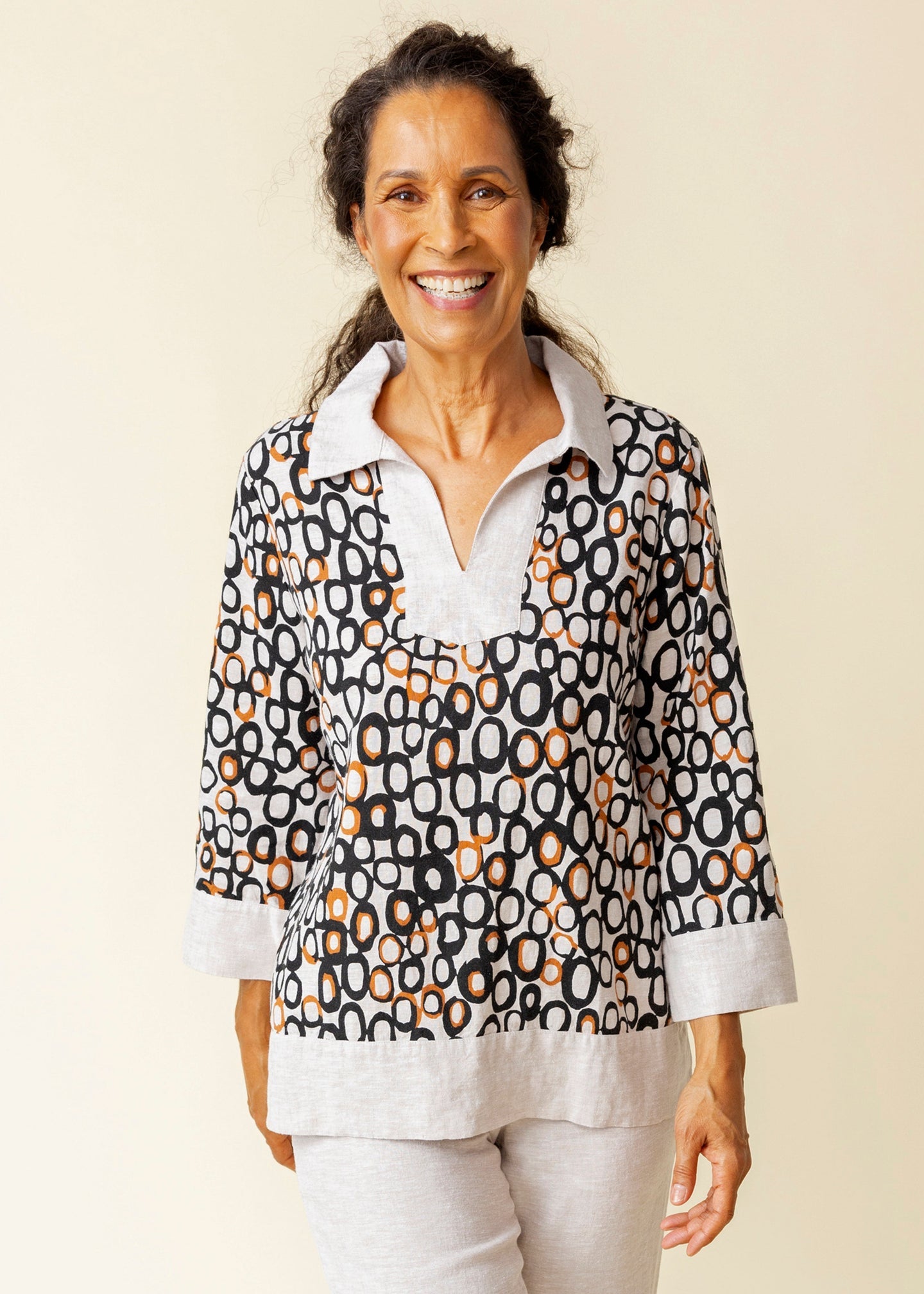 Habitat | Linen Inner Circle Cool Caftan Top
