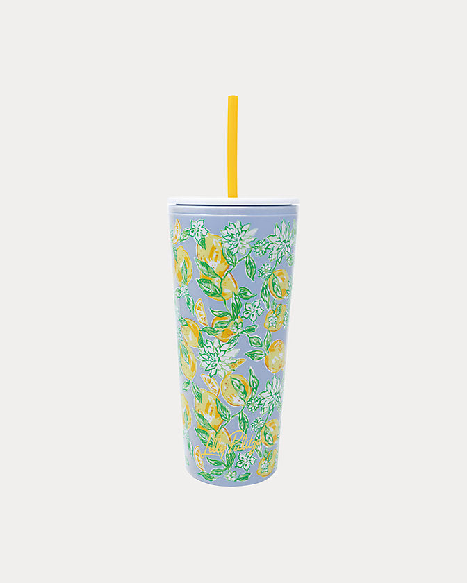 Lilly Pulitzer | Tumbler with Straw - Bluette Make Lemonade