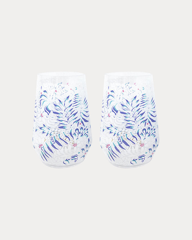 Lilly Pulitzer | Acrylic Wine Glass (set of 2) - Summer Shorelines