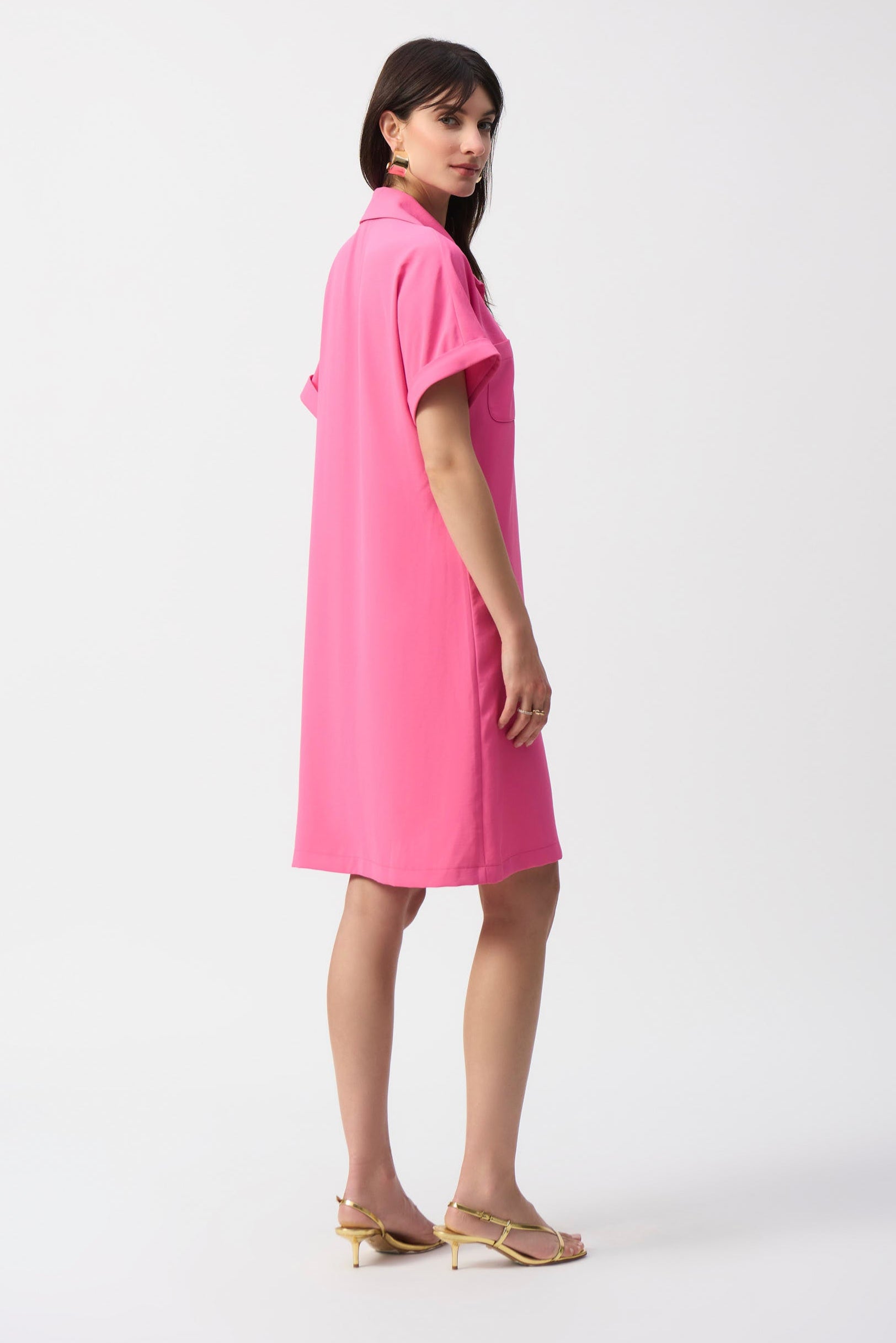 Joseph Ribkoff | Mini Shirt Polo Dress - Bubble Gum