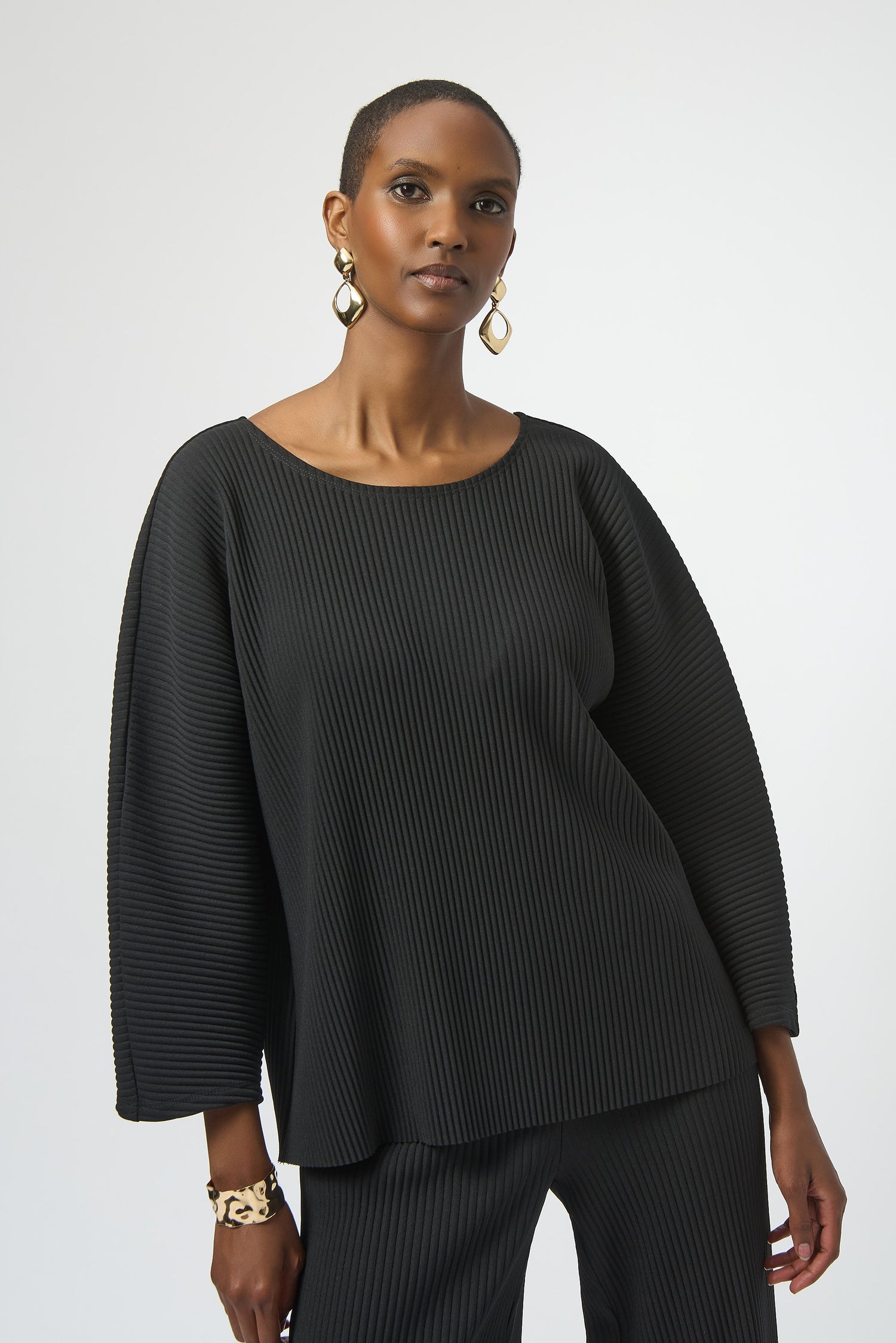 Joseph Ribkoff | Pleated Scuba Boxy Top