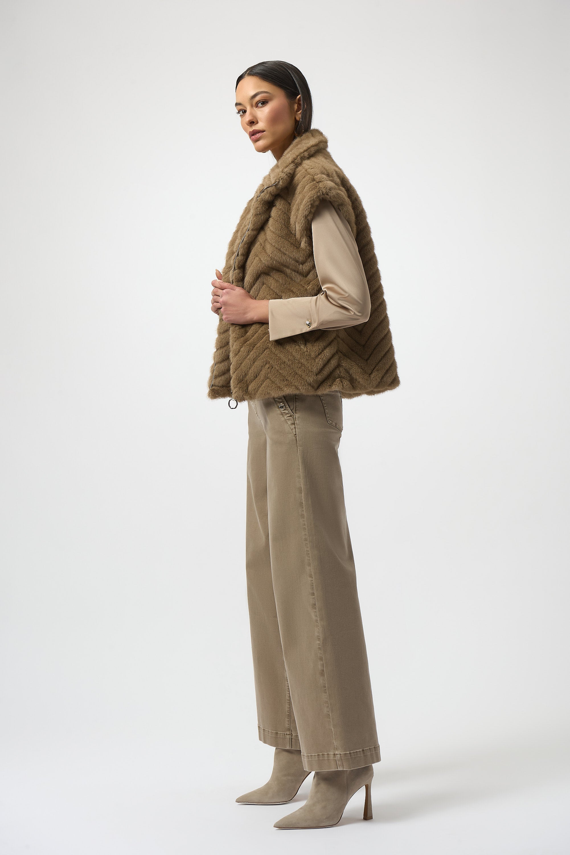 Joseph Ribkoff | Faux Fur Vest - Mink