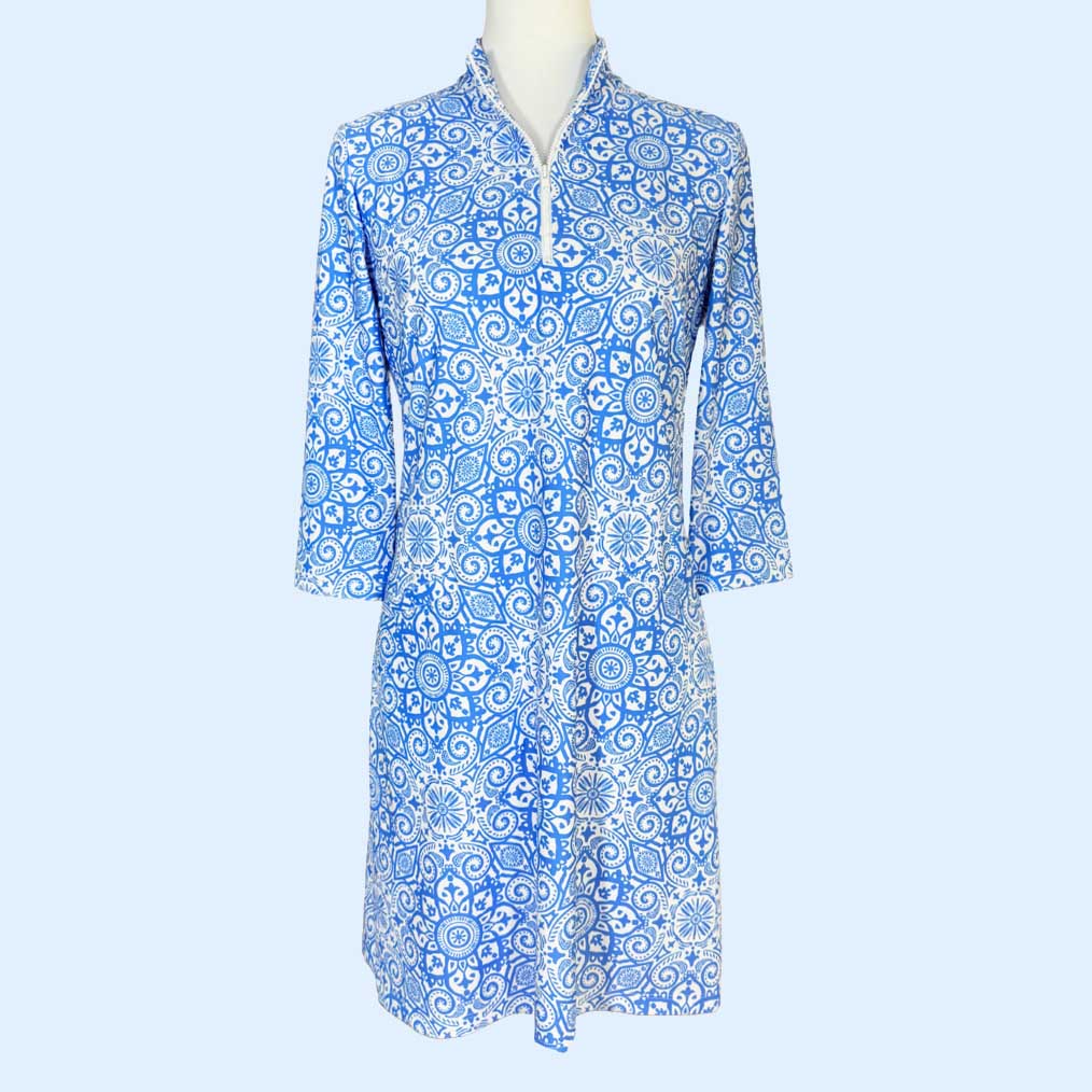 Katherine Way | Doral Dress in Marrakesh Express Blue