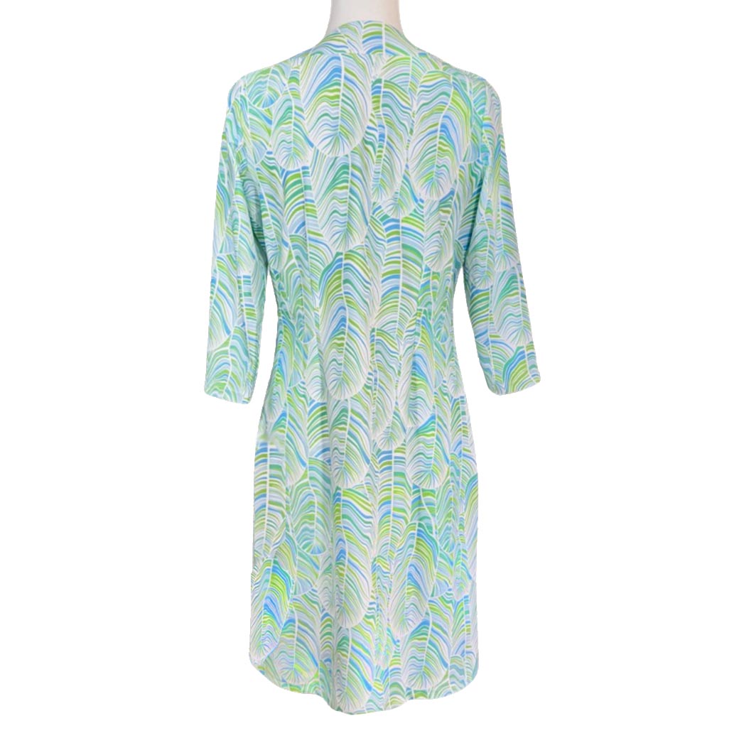 Katherine Way | Brisbane V-Neck Dress in 29 Palms Green