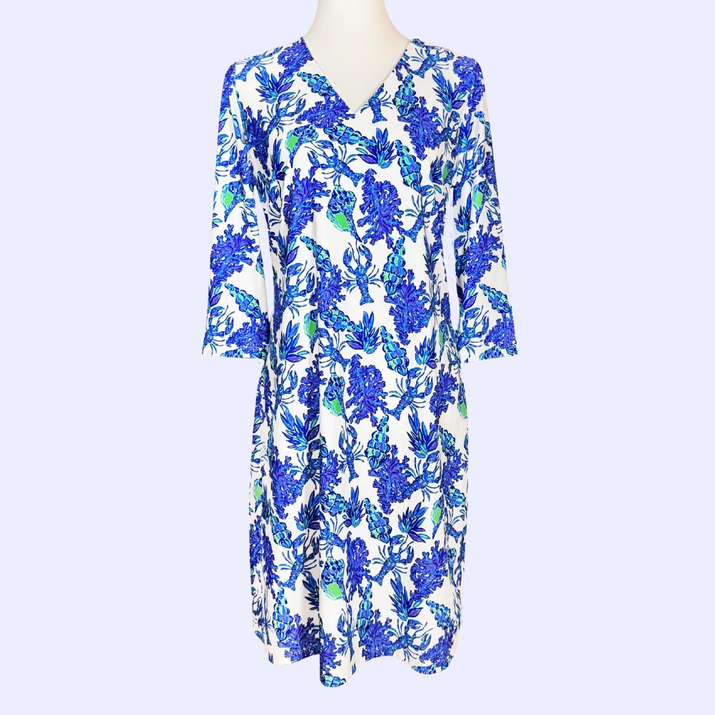 Katherine Way | Brisbane V-Neck Dress in Beyond The Sea Purple