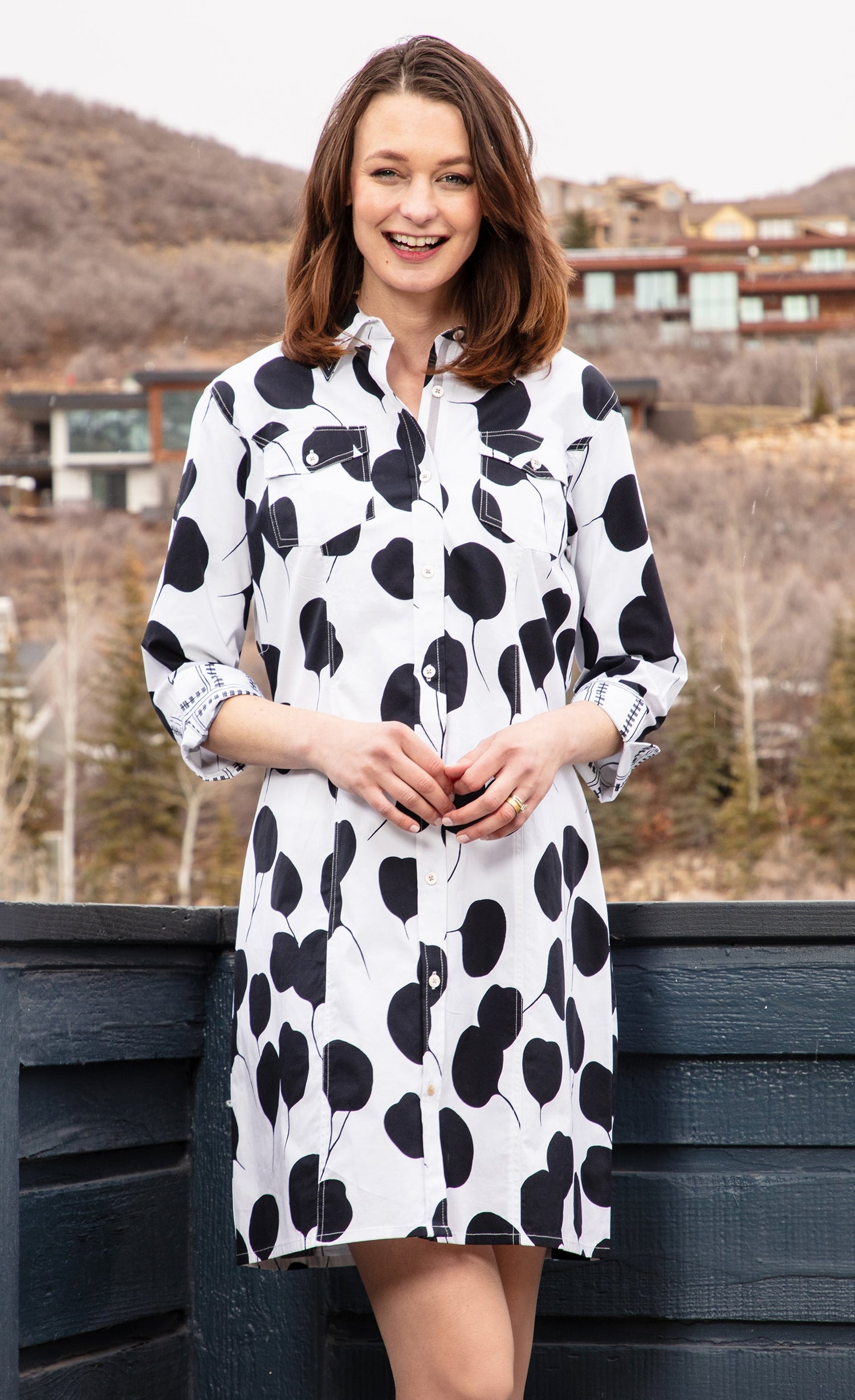 Sag Harbor Dress Ginko Leaves