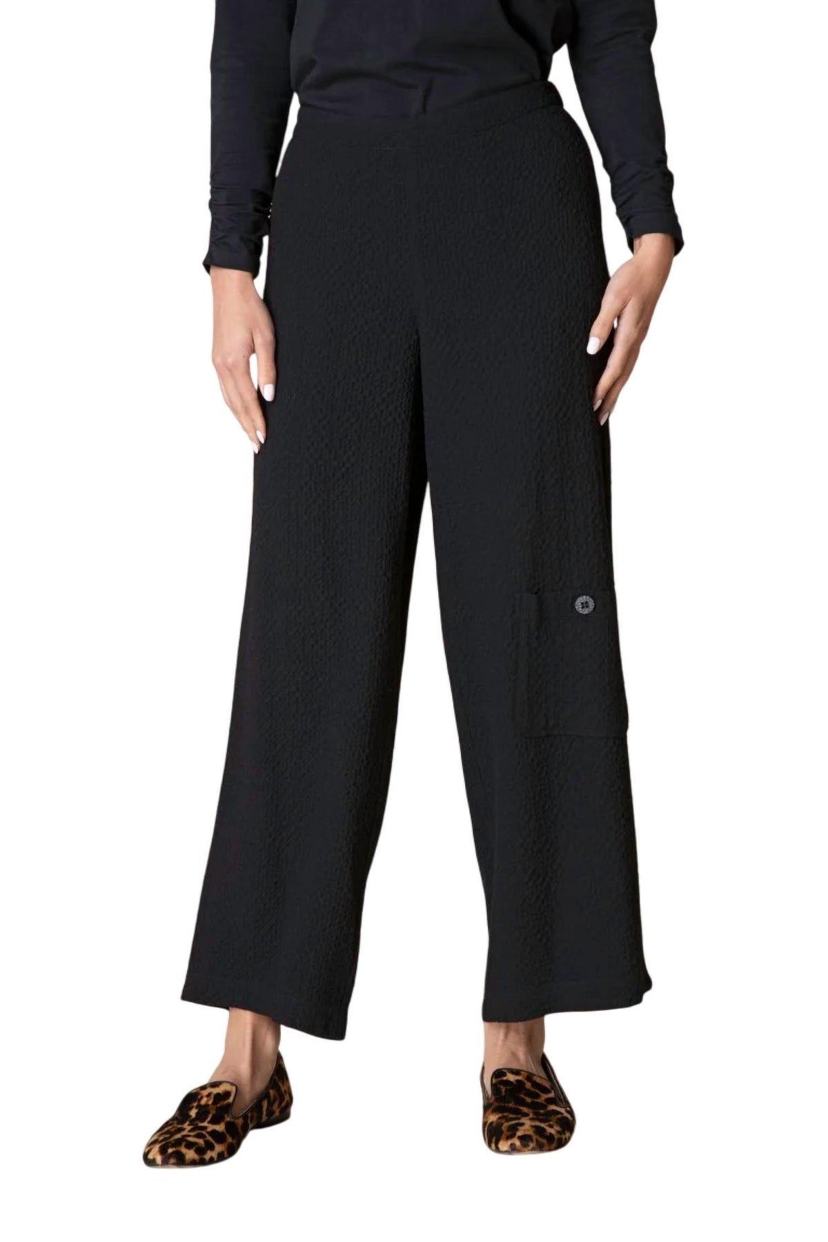 Habitat | Crinkle Crepe Solid Flat Front Ankle Pant