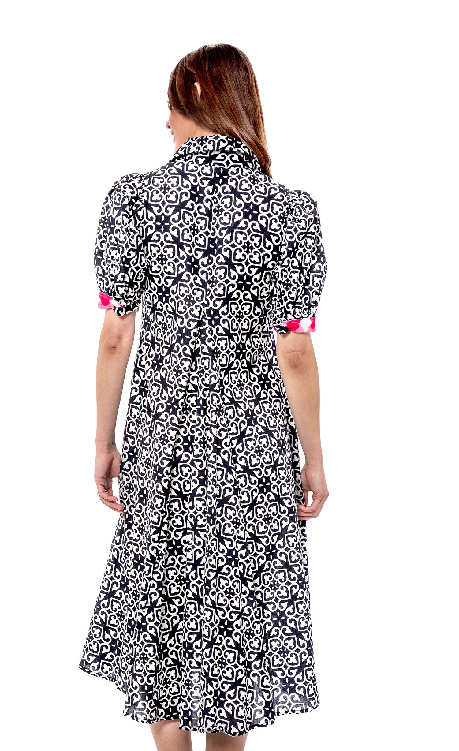 Montauk Dress Black White Geometric