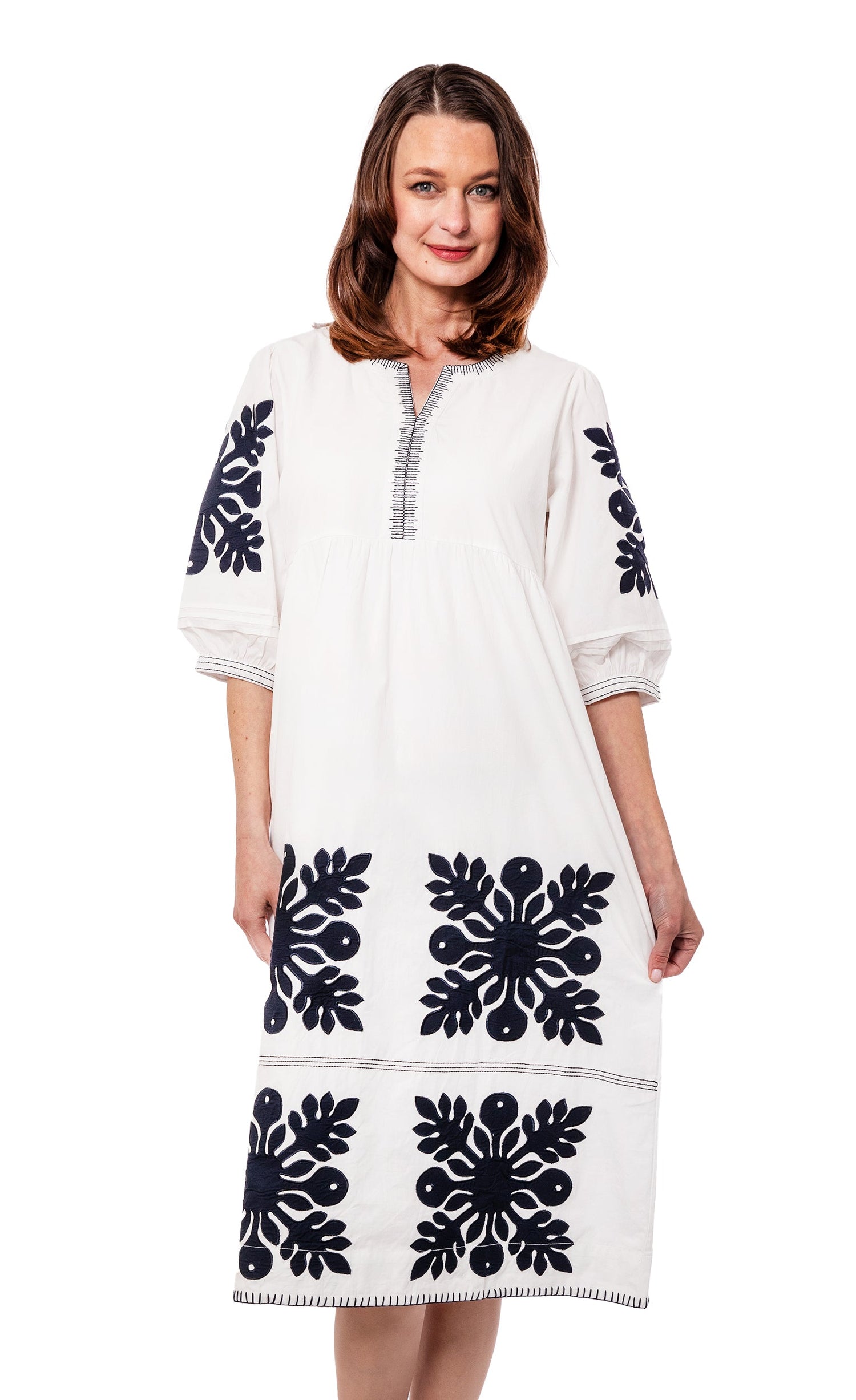 Black and White Applique Dress