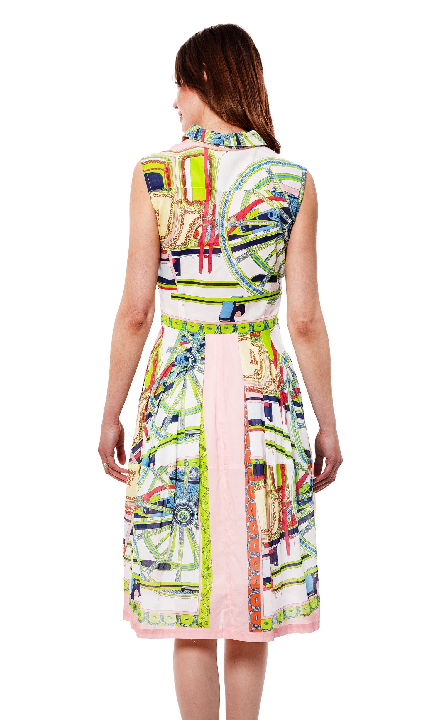 Sausalito Sleeveless Dress Wheel Print