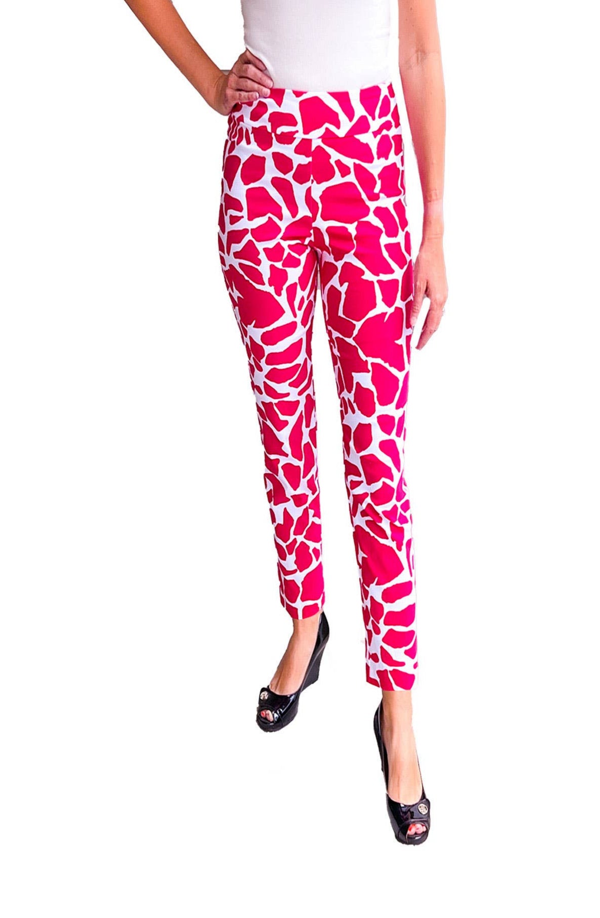 Krazy Larry P507 Pull on Pant - Pink Rocks