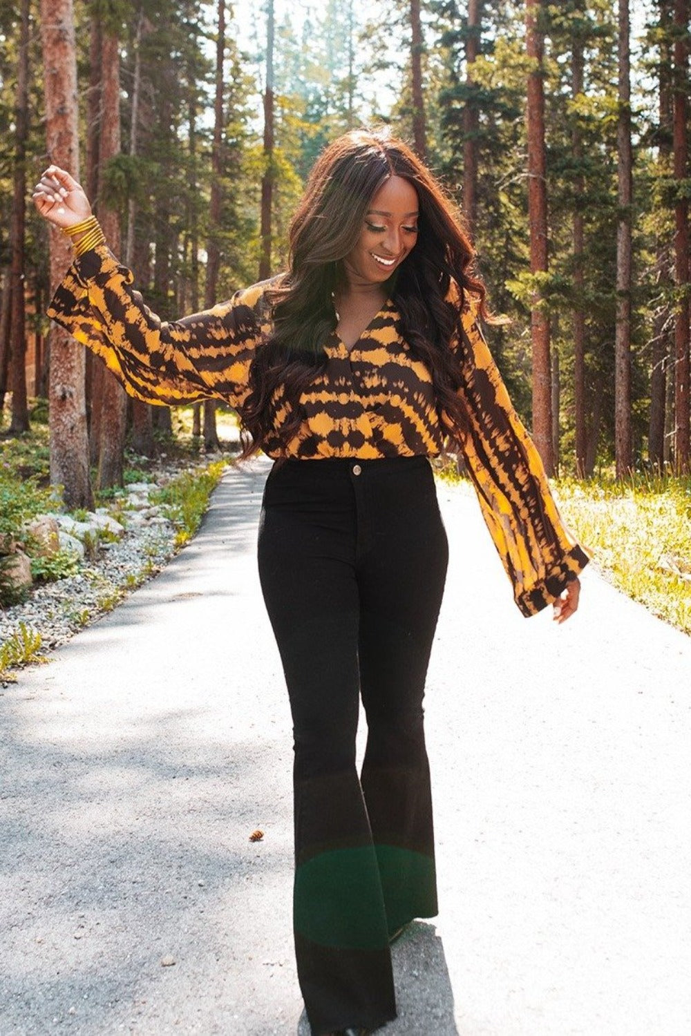 Buddy Love | Ariana Kimono Sleeve Bodysuit - Radioactive