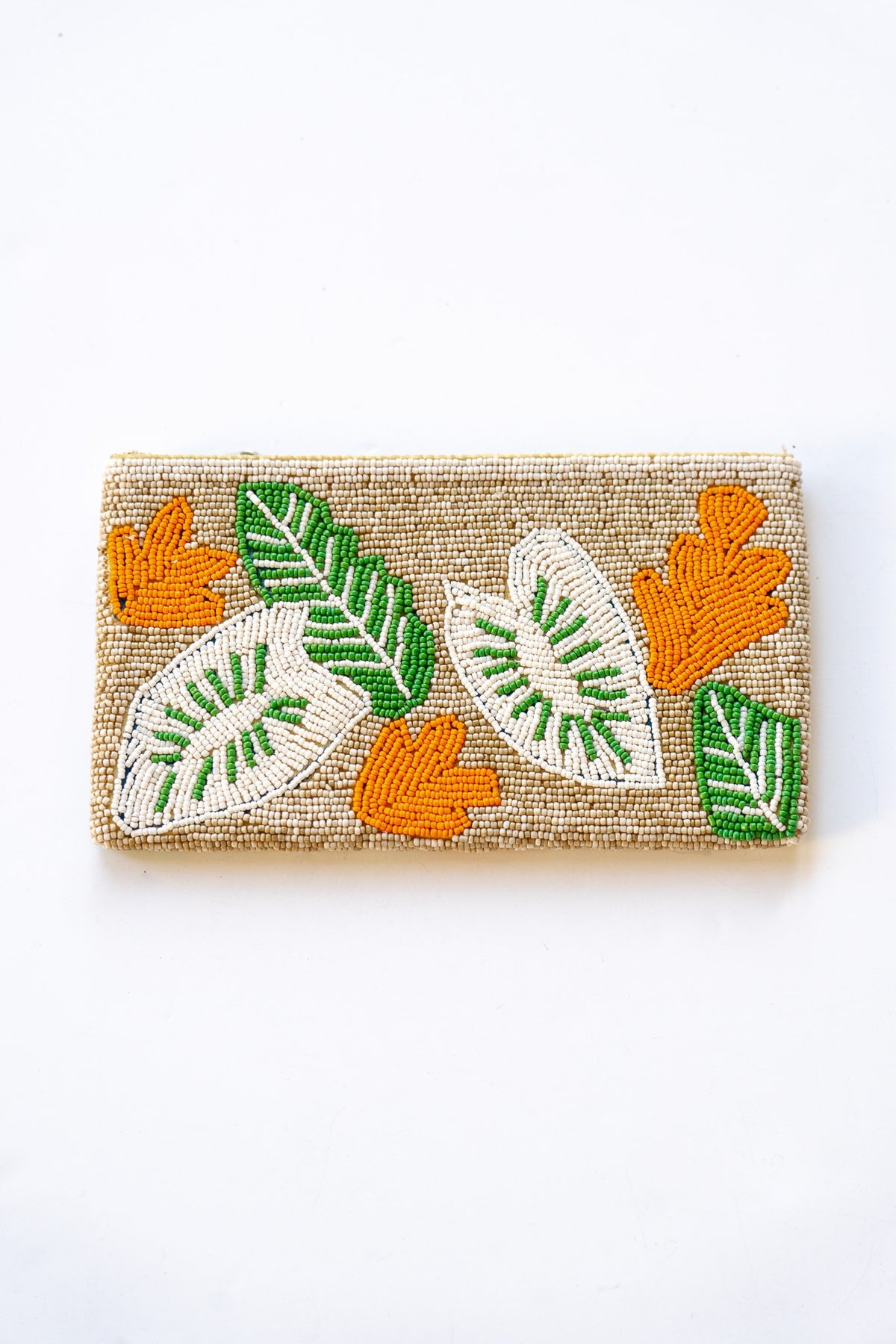 Bali Queen | Large Beaded Clutch - Autumn Foliage