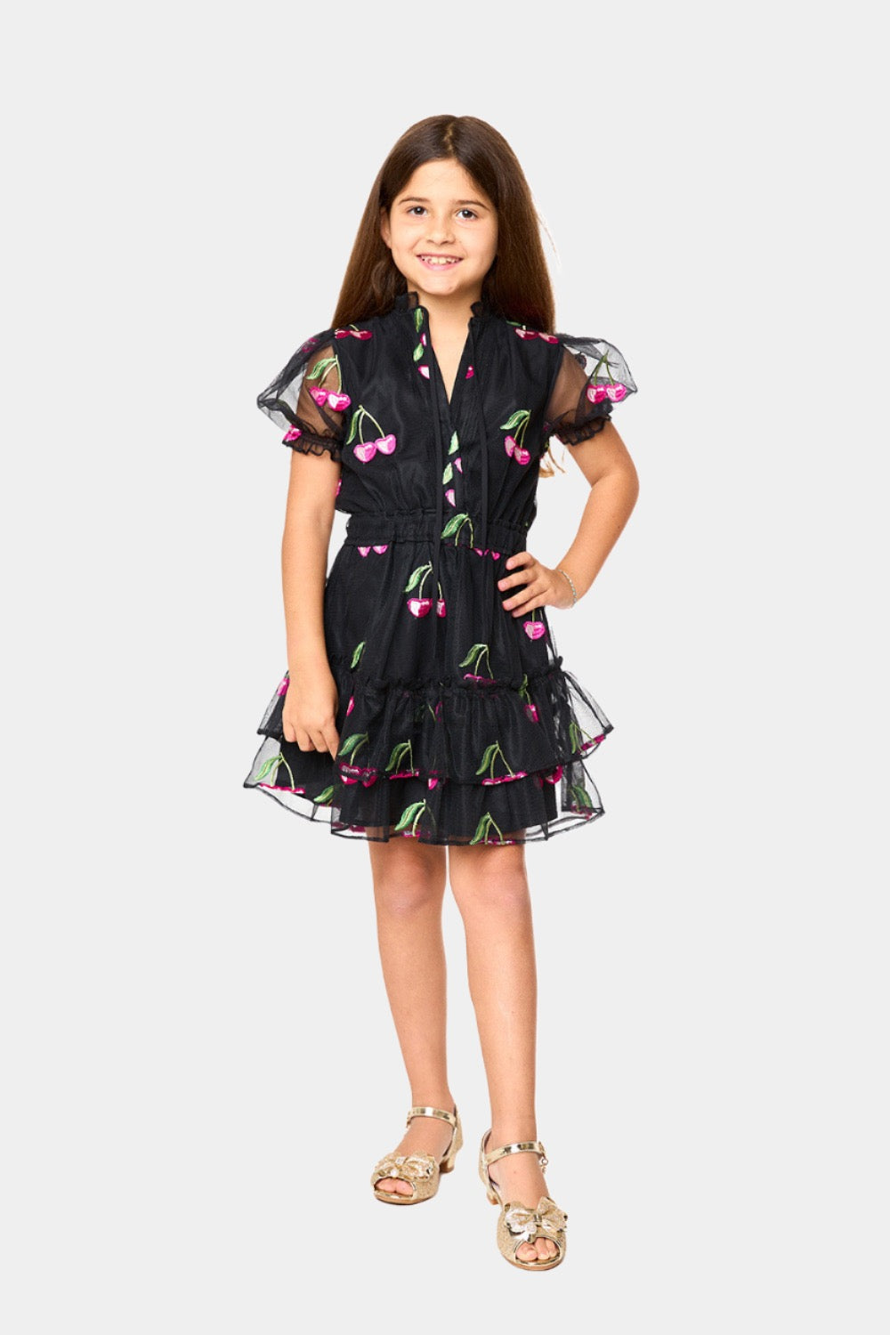 Buddy Love | Mini Clementine Girls Dress - Wild Cherries