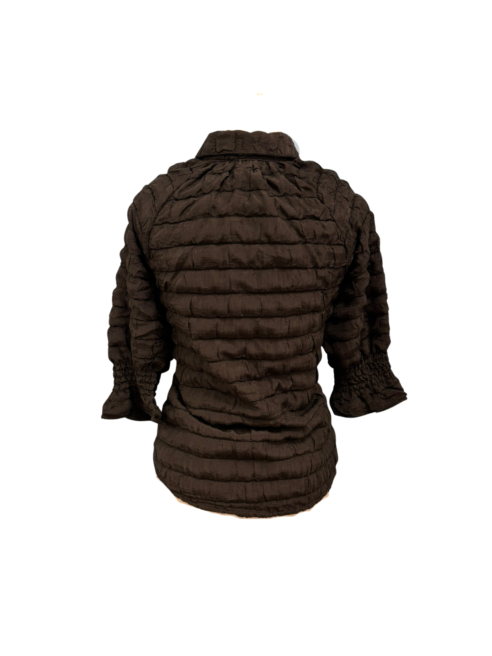 Women blouse black quilted half sleeve top