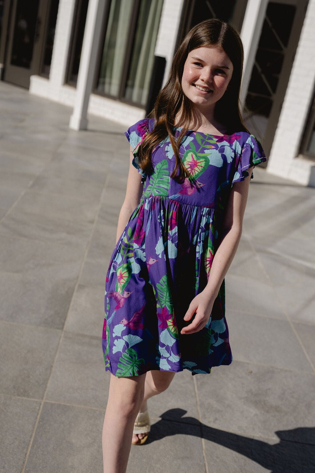 Briton Court | Girls Norah Dress - Blue Seas