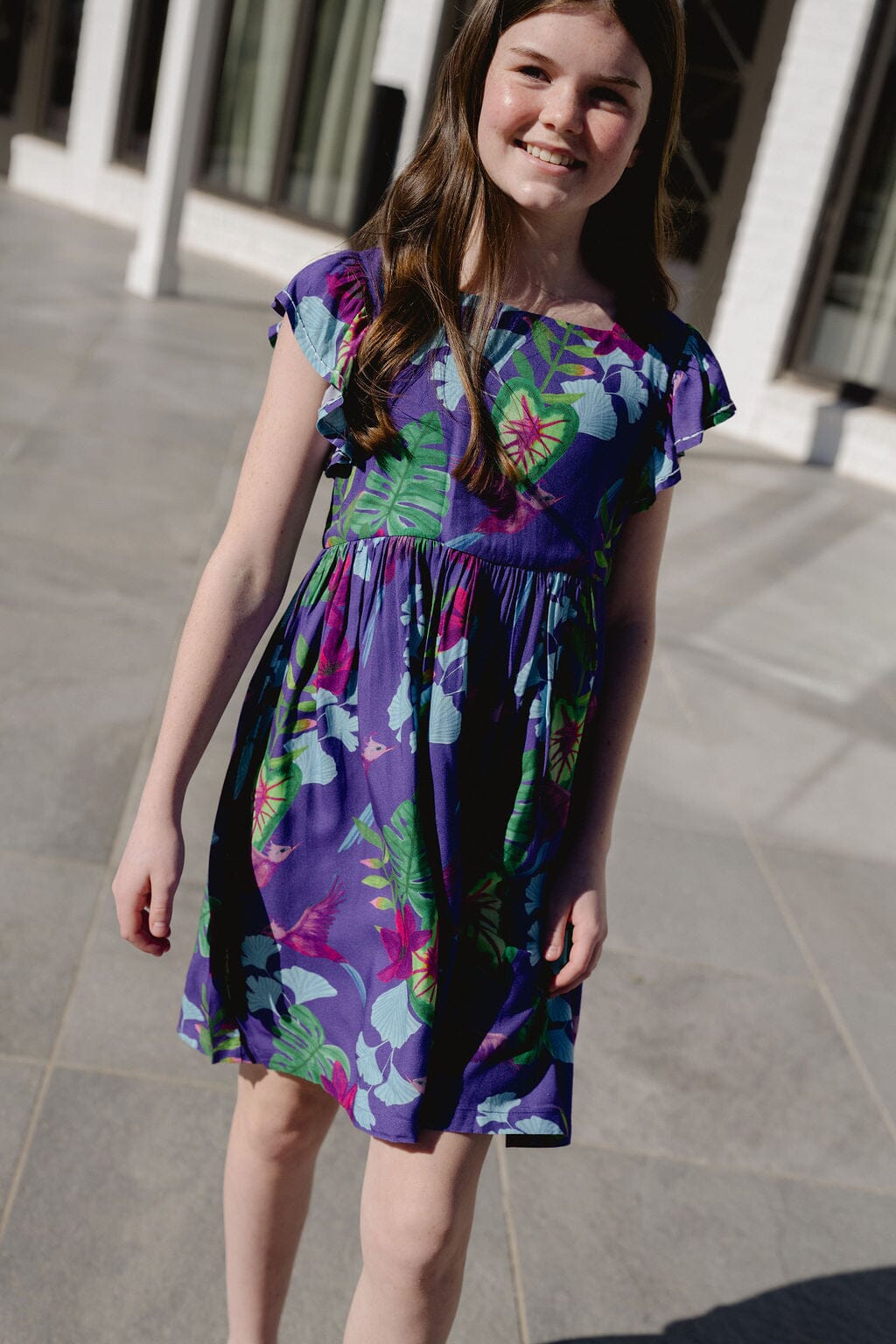 Briton Court | Girls Norah Dress - Blue Seas