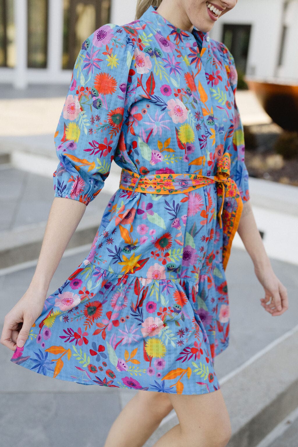 Briton Court | Hazel Dress - Blue Botanical