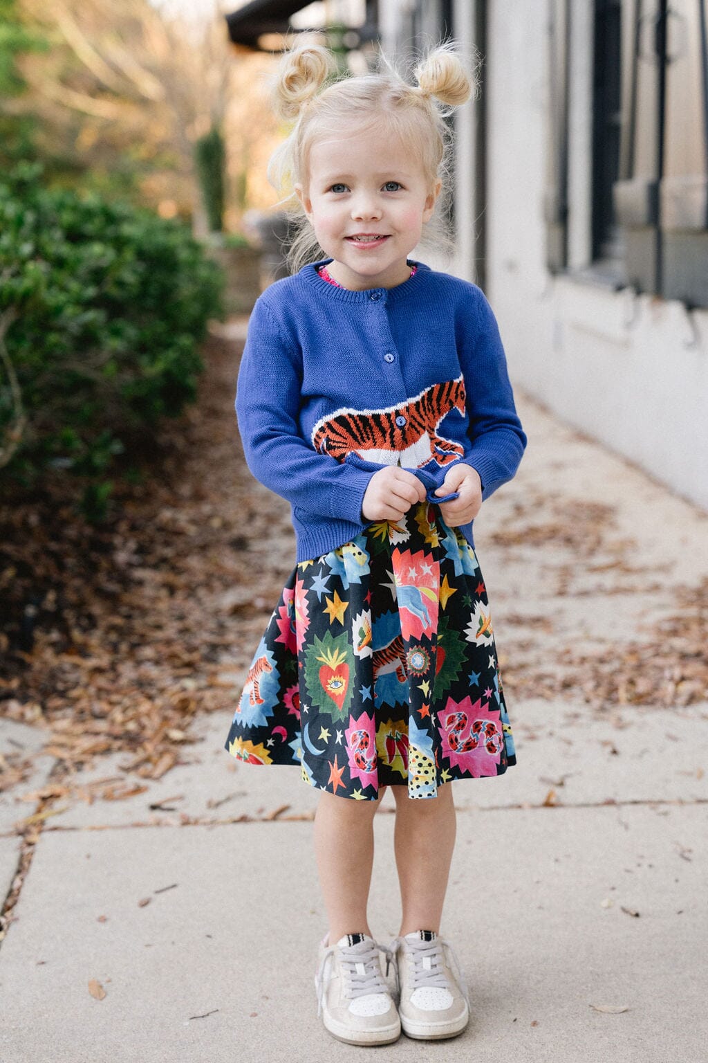 Girls Evelyn Cardigan- Tiger