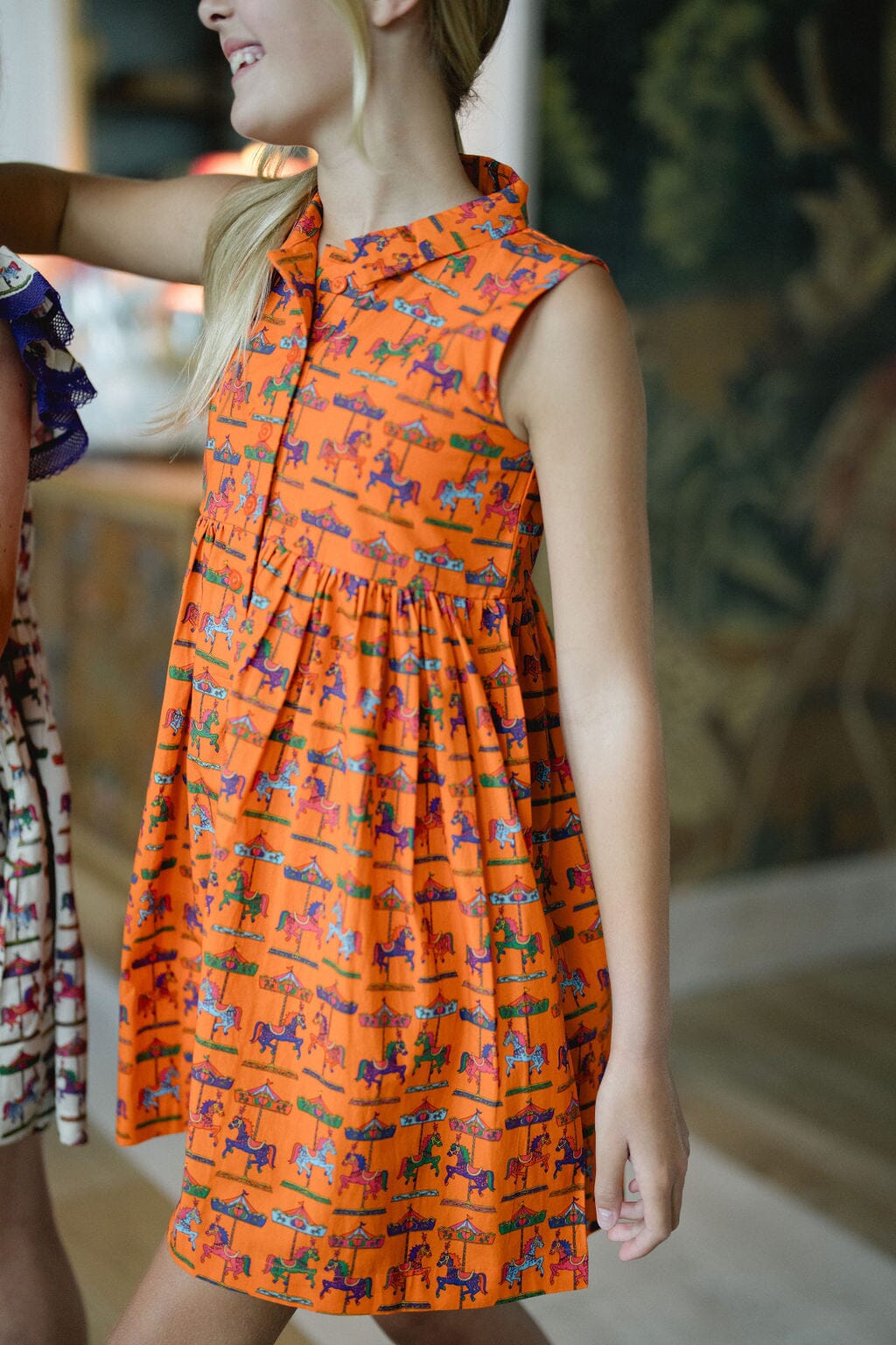 Briton Court | Girls Rachel Dress- Vibrant Orange