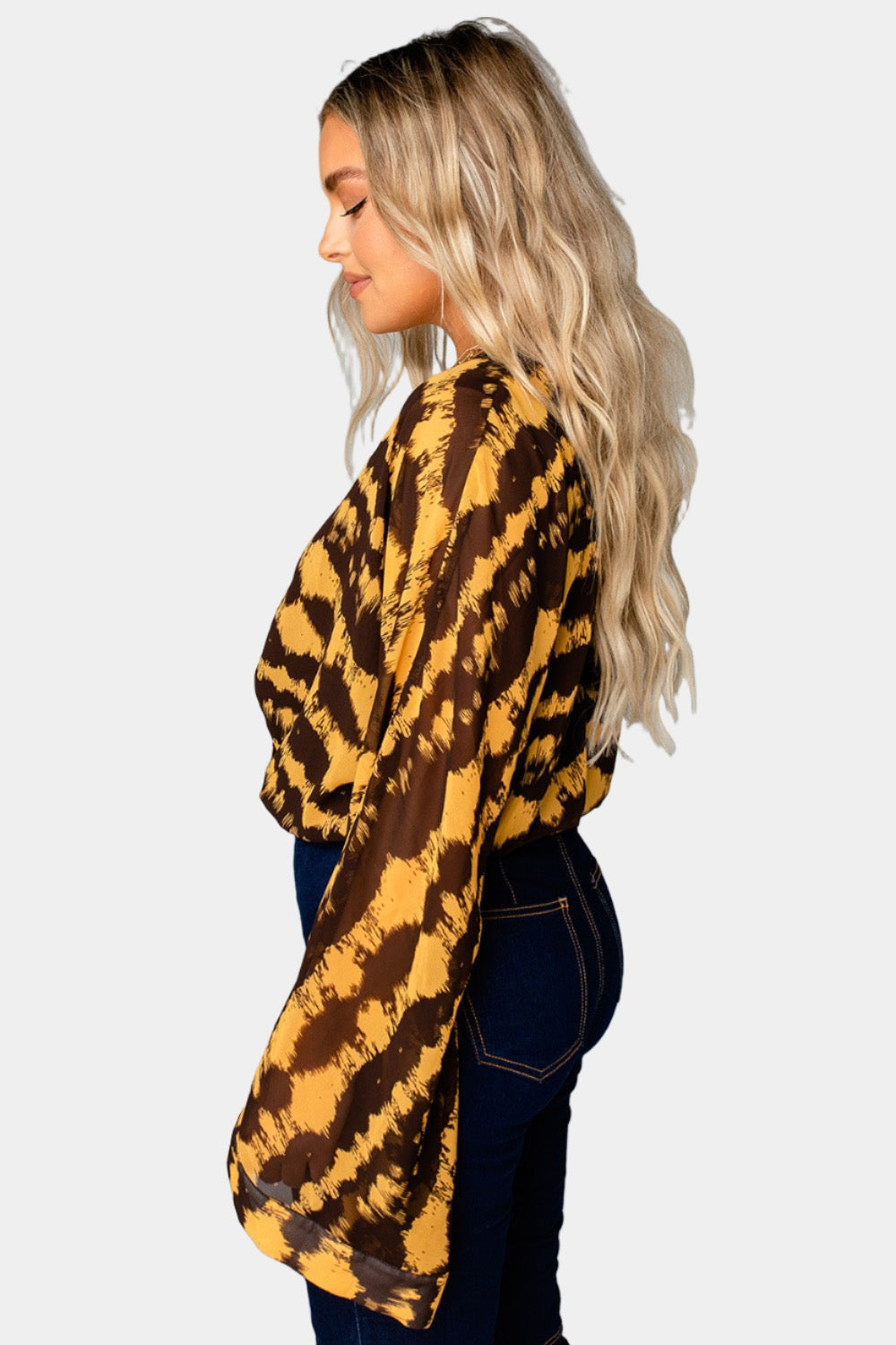 Buddy Love | Ariana Kimono Sleeve Bodysuit - Radioactive