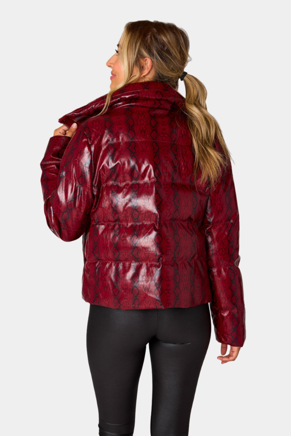 Buddy Love | Addison Puffer Jacket - Red Snake