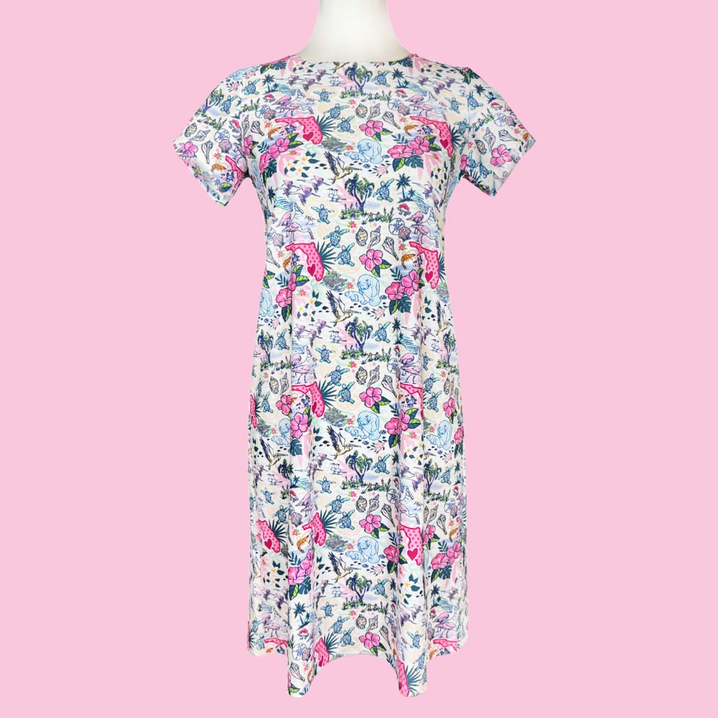 Katherine Way | Hyannis Tee Shirt Dress in Florida Forever