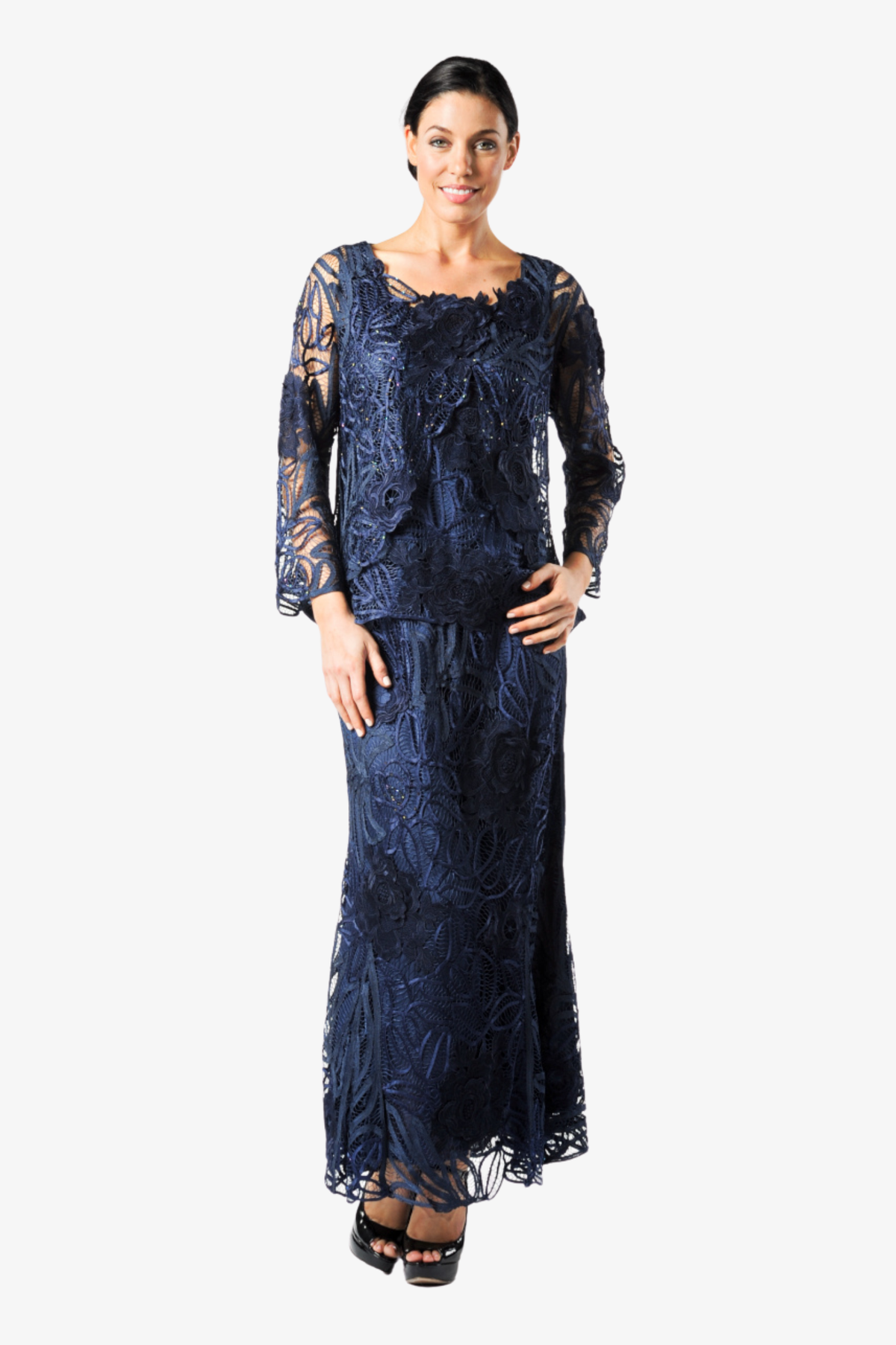 Soulmates Rose Embroidered Lace Evening Mother Of Bride Jacket