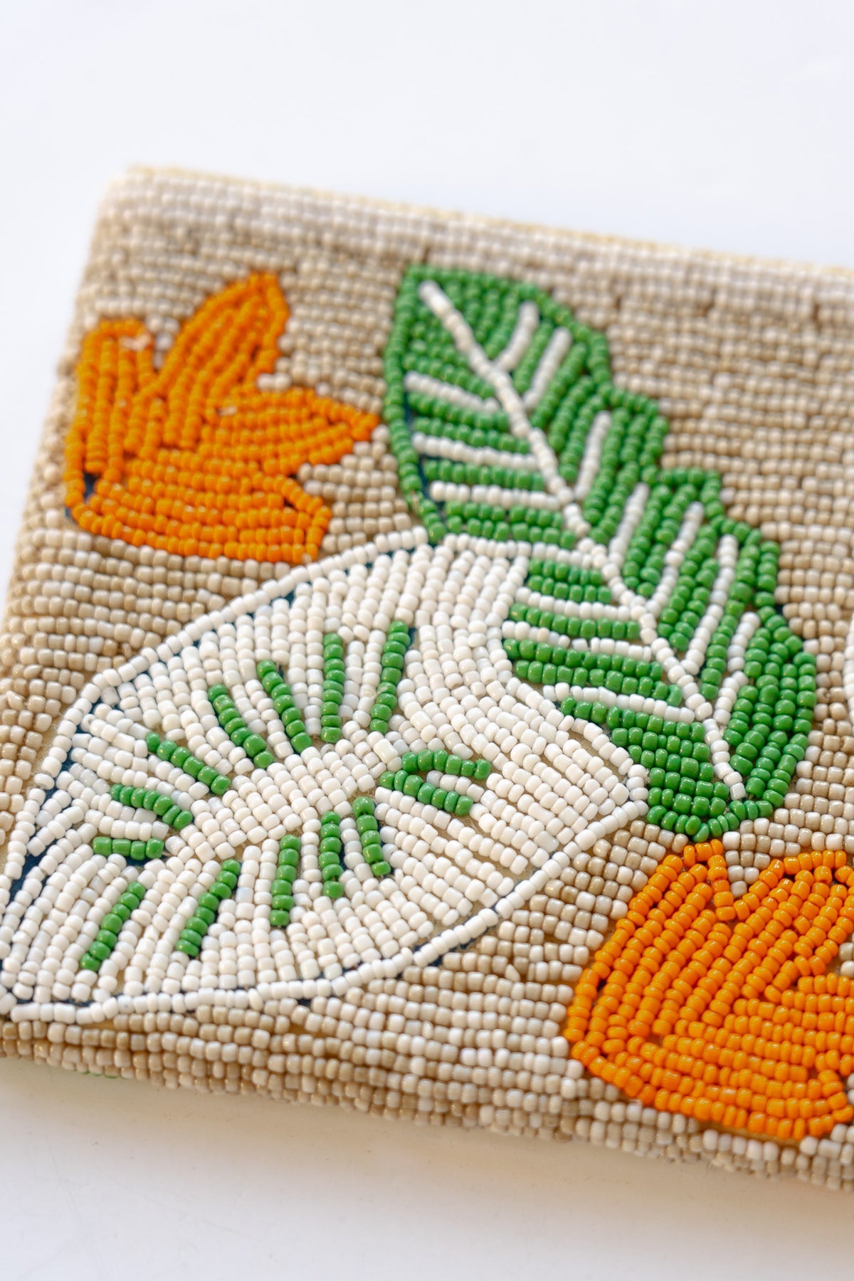 Bali Queen | Large Beaded Clutch - Autumn Foliage