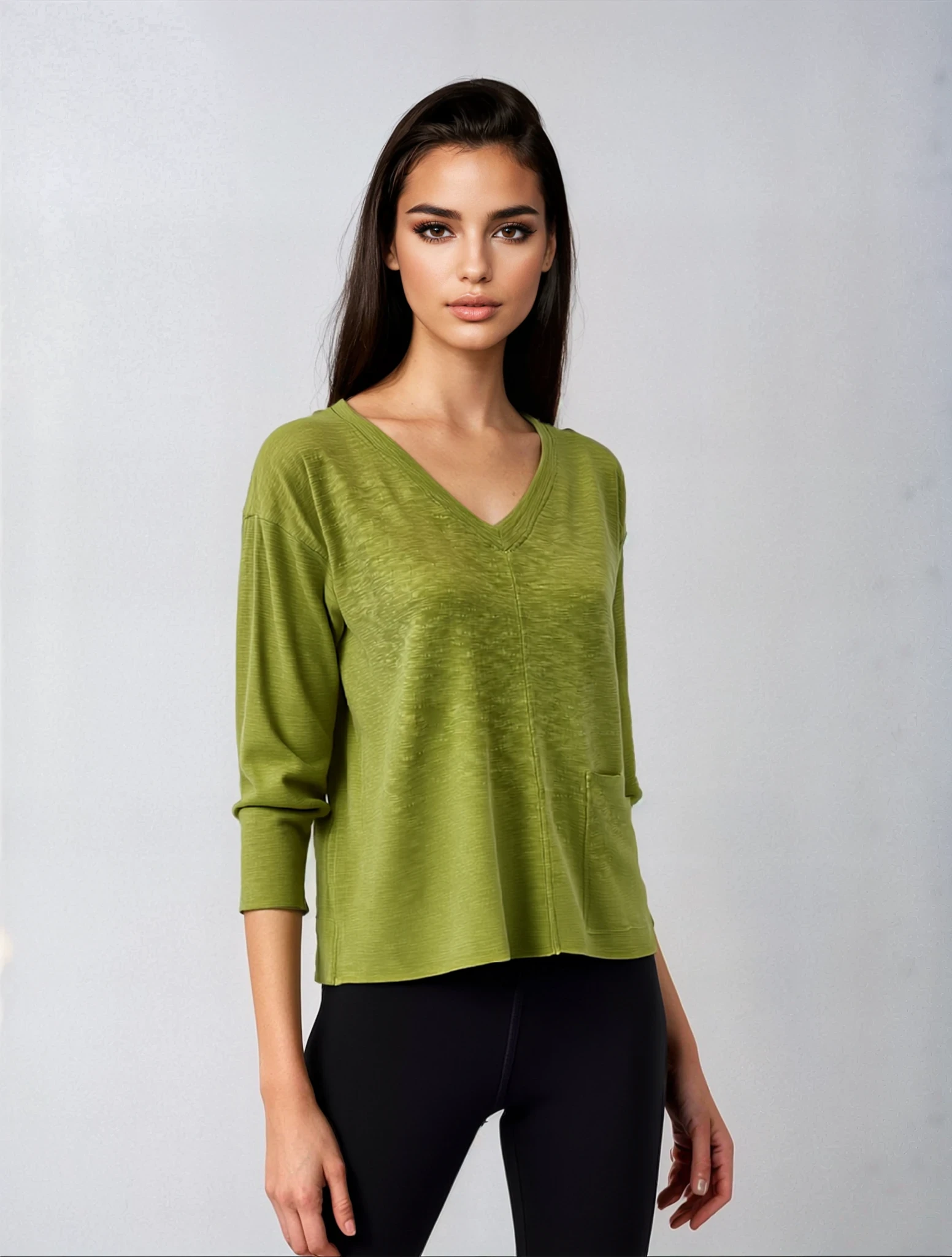 Nalley & Millie | Pocket Top Long Sleeve - Lime