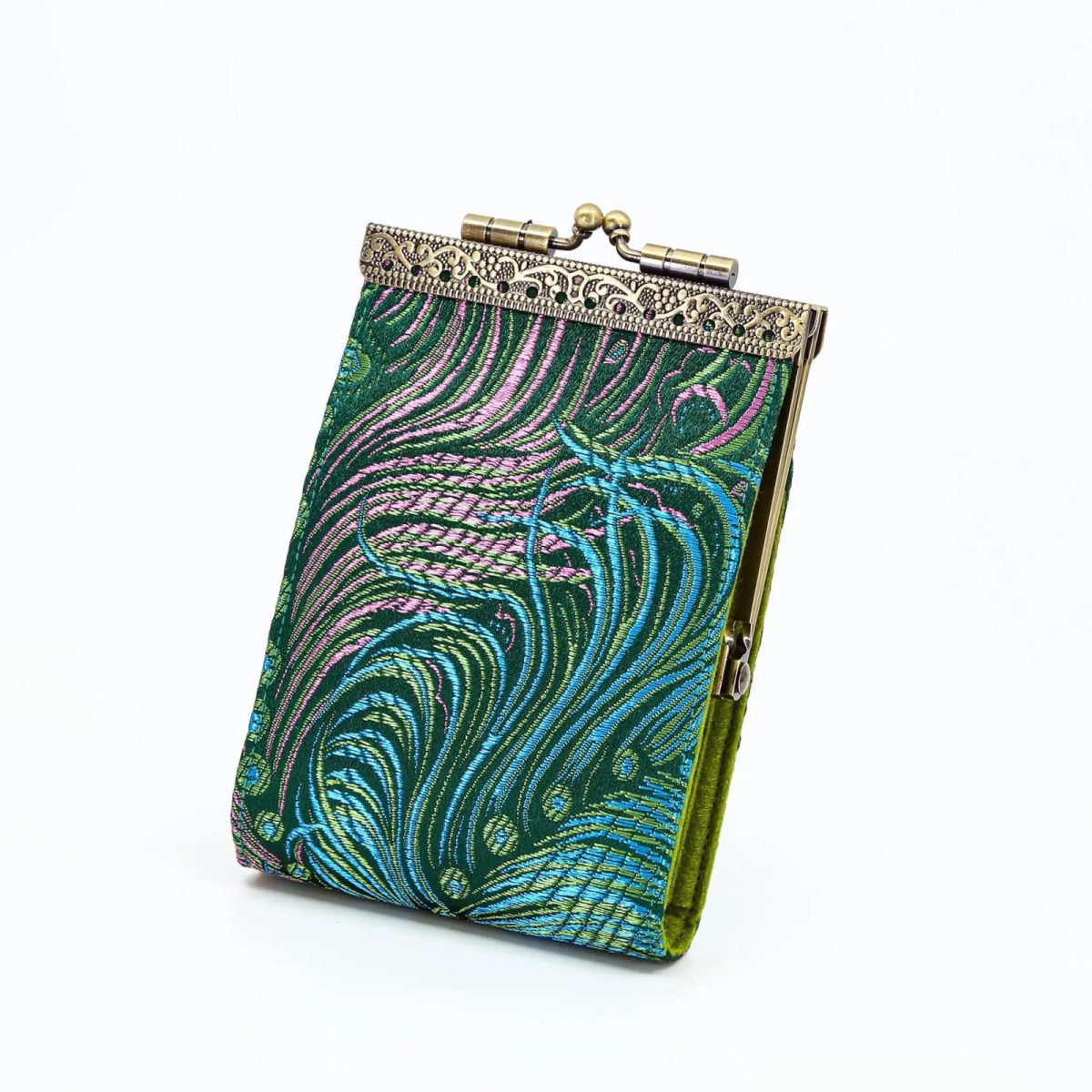 Peacock Brocade Card Holder