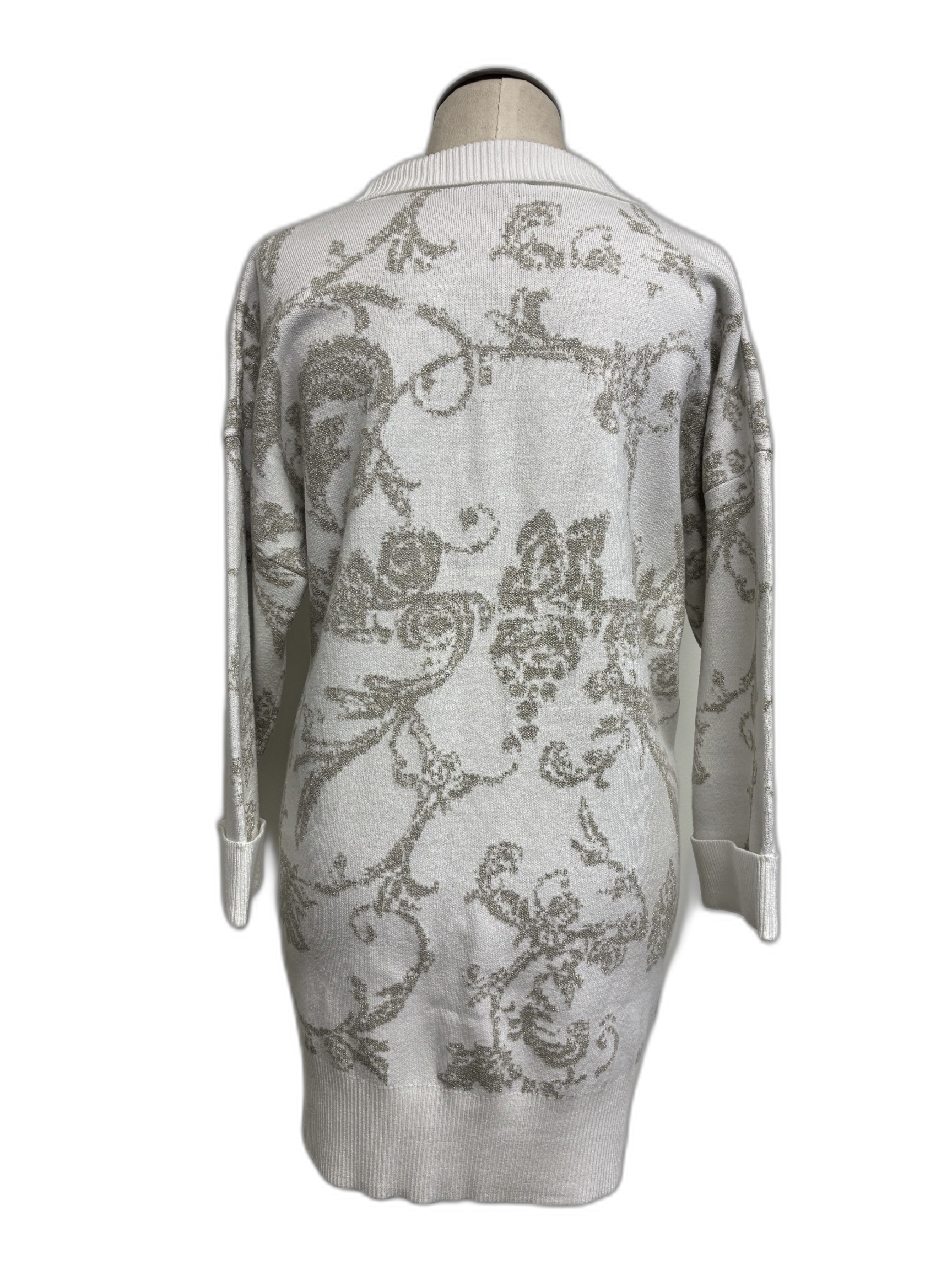 The H Edition | 3/4 Sleeve Cardigan with Gold Pasiley Details