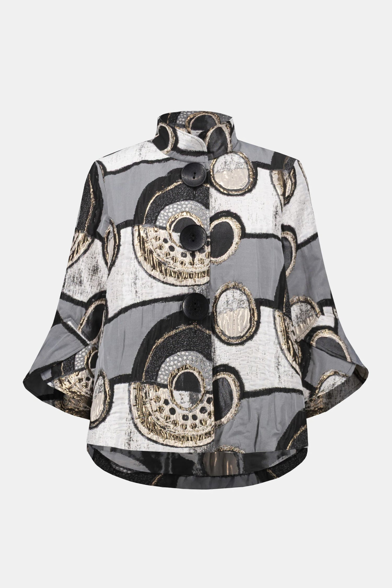 Joseph Ribkoff | Jacquard Trapeze Jacket - Black/Multi