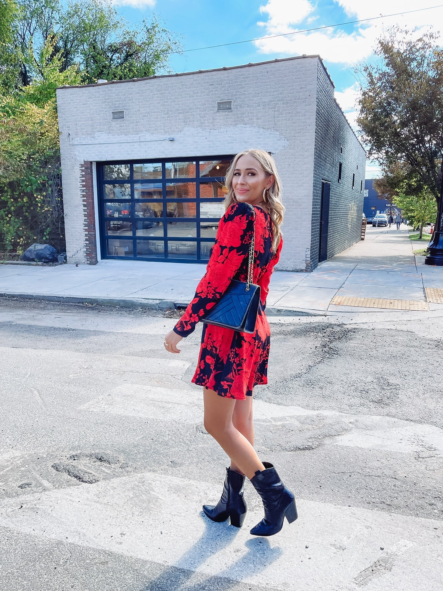 Buddy Love | Emi Mini Skater Dress - Dahlia