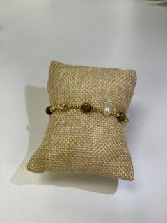 Cloister Collection| Brown, Pearl And Gold Beaded