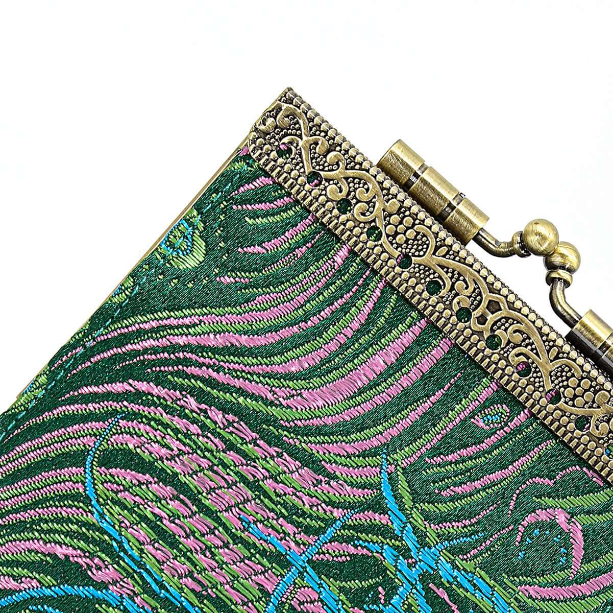 Peacock Brocade Card Holder