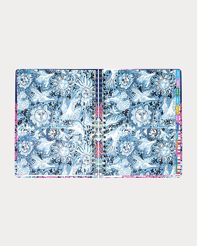 Lilly Pulitzer 2026-2027 17 Month Jumbo Agenda Floral color in Starlight Navy In All Her Glory