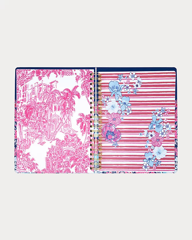 Lilly Pulitzer 2026-2027 17 Month Jumbo Agenda Floral color in Starlight Navy In All Her Glory
