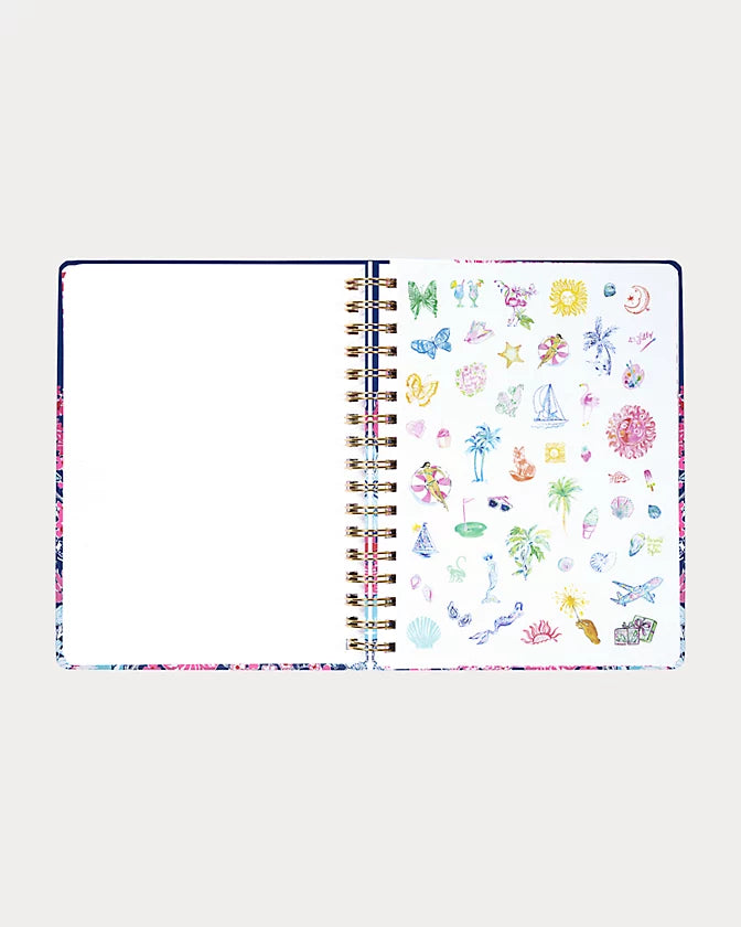 Lilly Pulitzer 2026-2027 17 Month Jumbo Agenda Floral color in Starlight Navy In All Her Glory