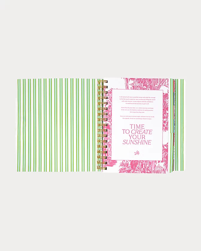 Lilly Pulitzer 2026-2027 17 Month Leatherette Agenda in mint condition burst of joy