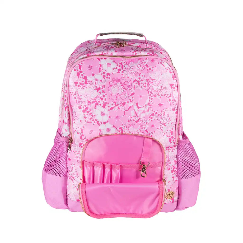 Lilly Pulitzer Backpack Conch Shell Pink Pink floral patterned backpack