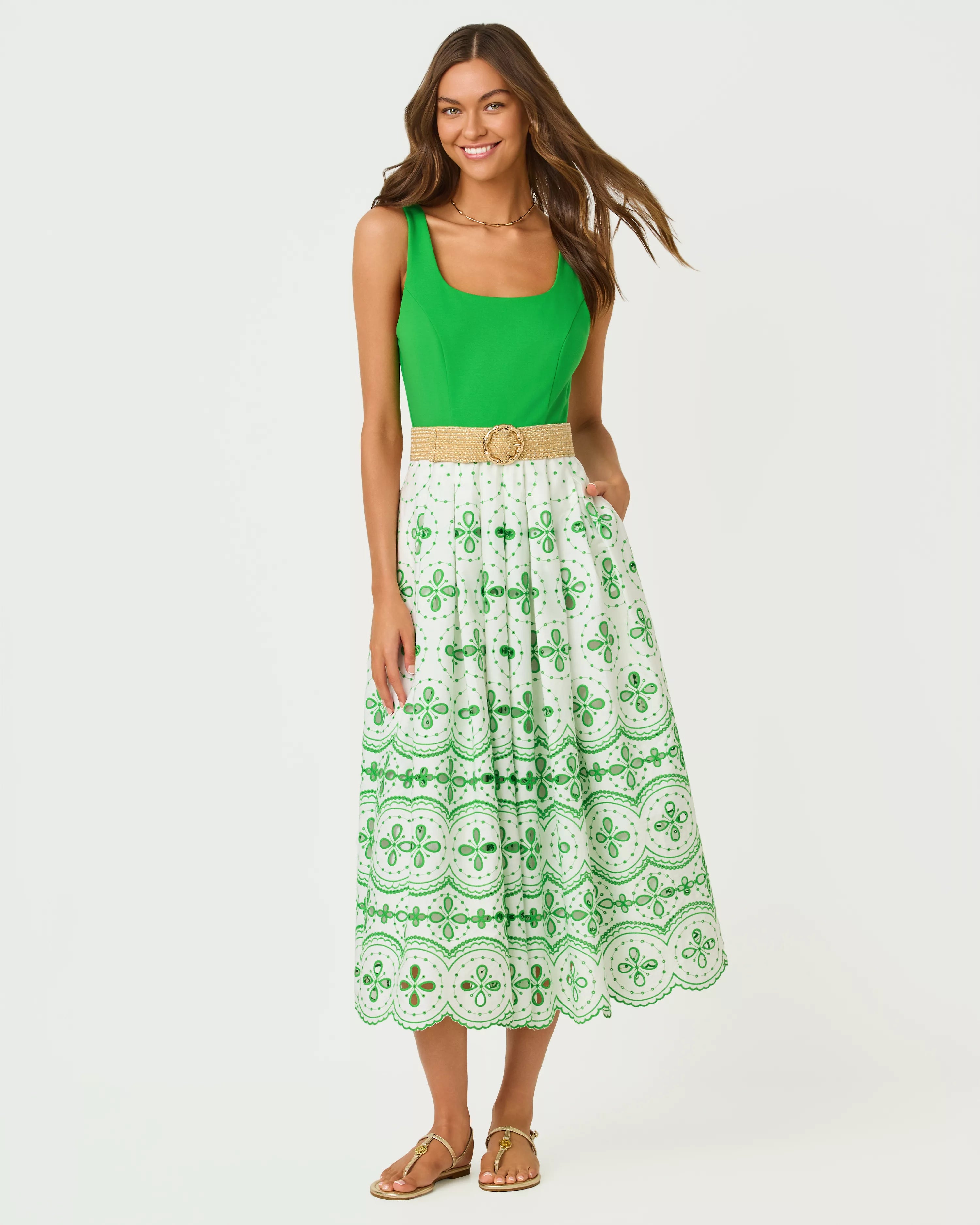 lilly pulitzer midi dress Colman Falls against the body at the chest and is full at bottom hem Types Of Dresses Maxi Midi